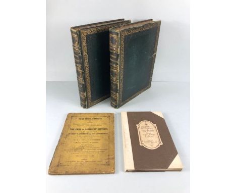 Antique books of architectural interest, leather bound volumes 1 and 2  of Border Antiquities of England and Scotland compris