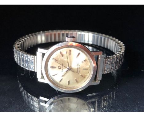 Omega Seamaster De Ville Steel cased with silver Dial and Baton markers on expanding bracelet. Dial approx 18mm in diameter 