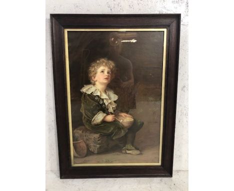 Pictures, a print of John Everett Millais "Bubbles" 1886 in its contemporary wooden frame approximately 62 x 85 cm
