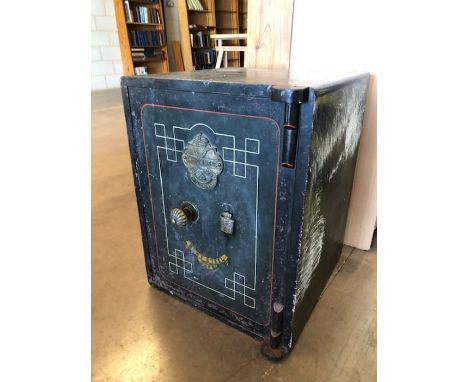 Vintage metal safe with keys