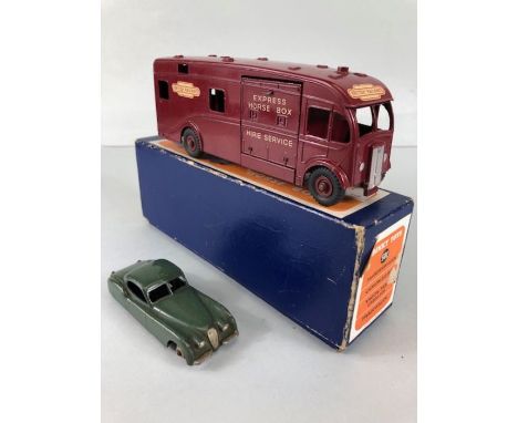 Vintage toys, Dinky Toys 581 Horse box in original box along with Dinky toys Jaguar 157 
