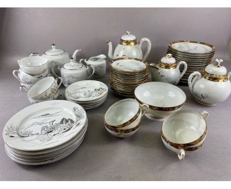 Vintage China, a quantity of Japanese Noritake china with hand painted decoration and a selection of Chinese Kutani  silver d