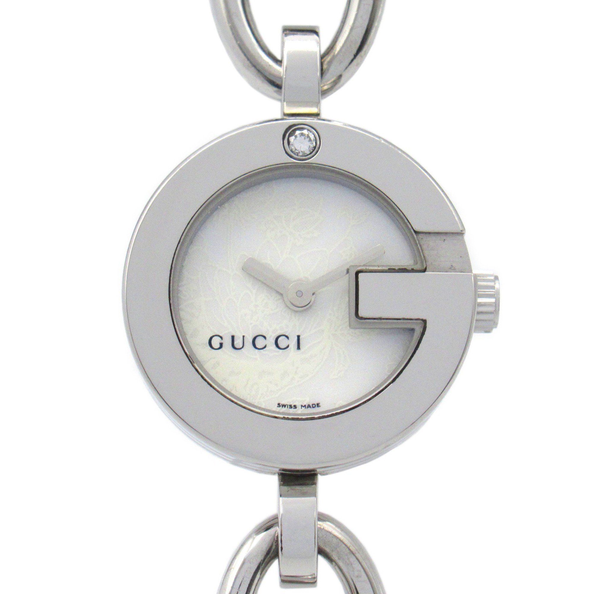 Gucci G Charm Watch Stainless Steel Women's White 107