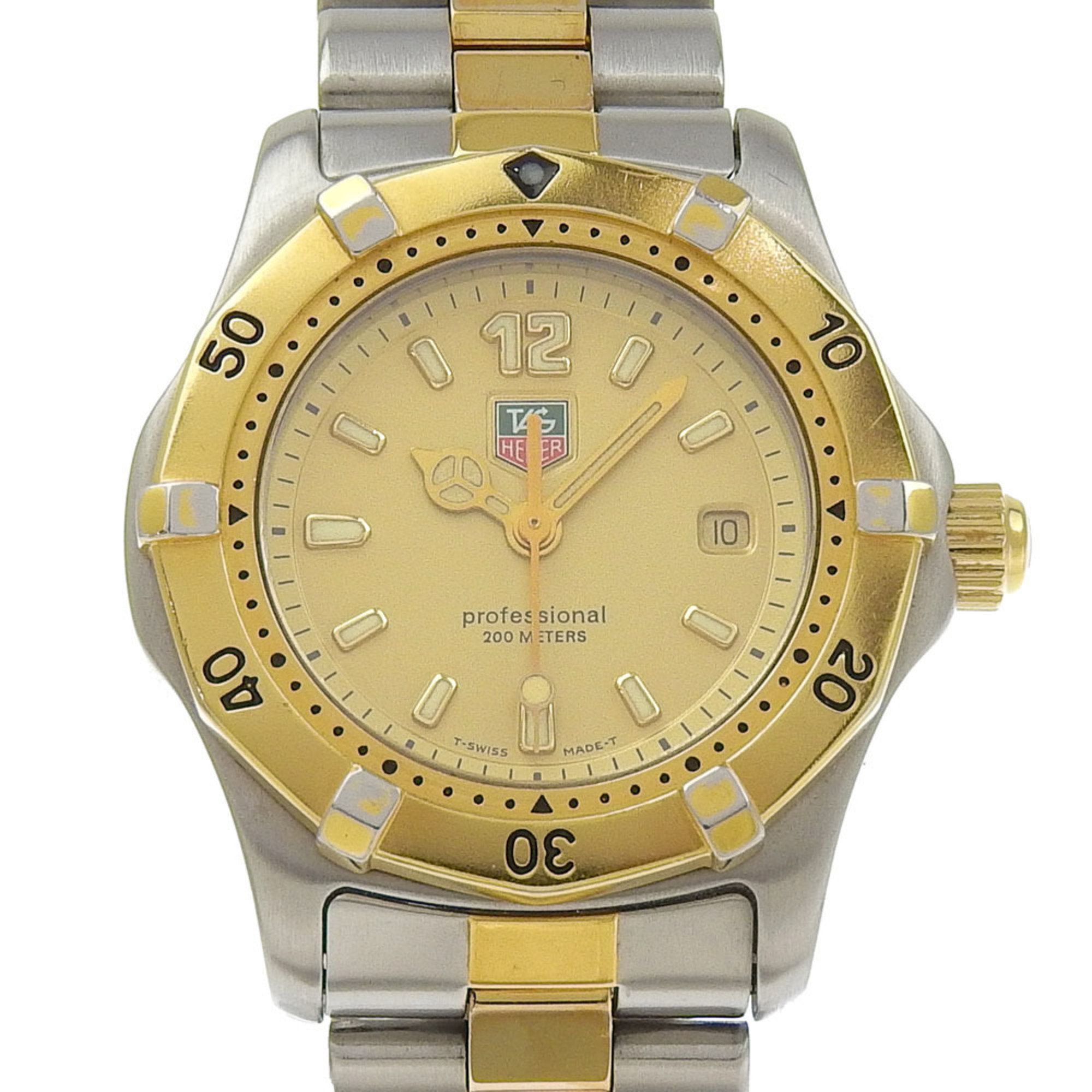 TAG HEUER Professional Date 200 Watch WK1321 Gold Plated x Stainless Steel Quartz Analog Display Dia