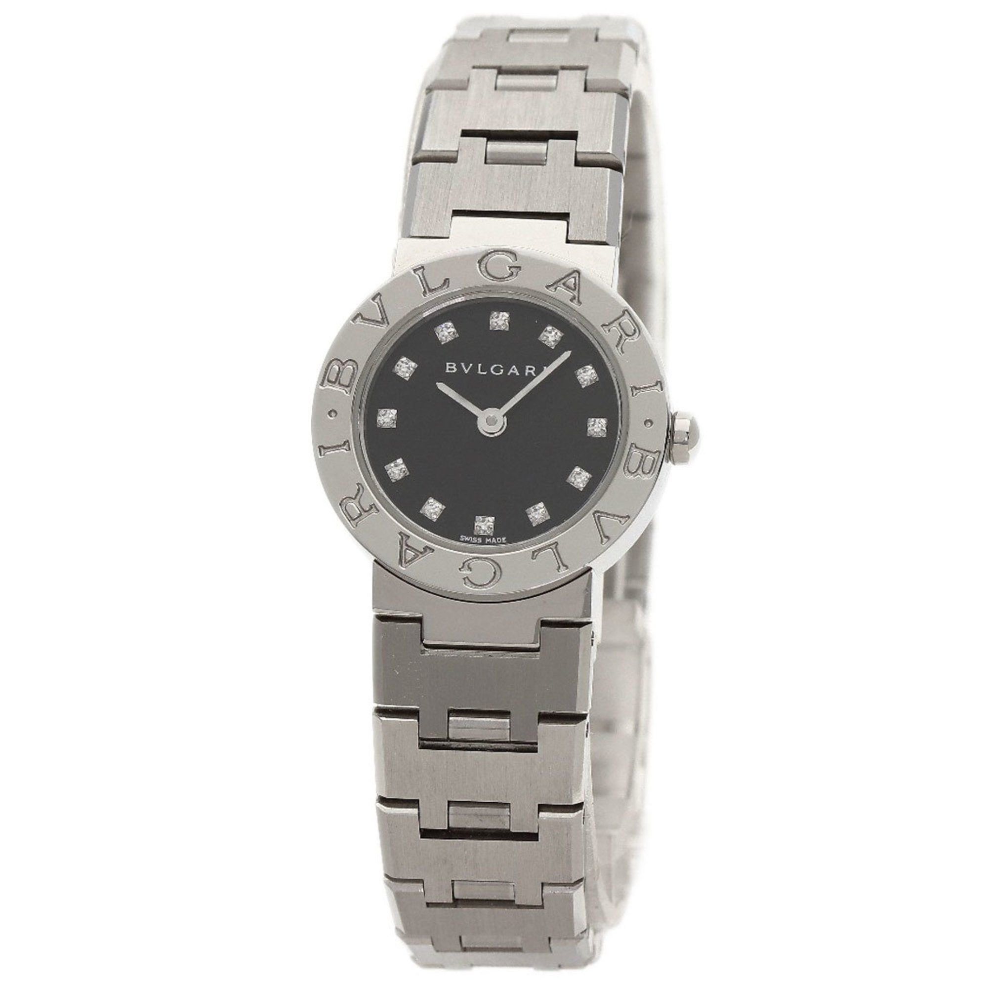 BVLGARI BB23SS 12 12P Diamond Watch Stainless Steel SS Ladies