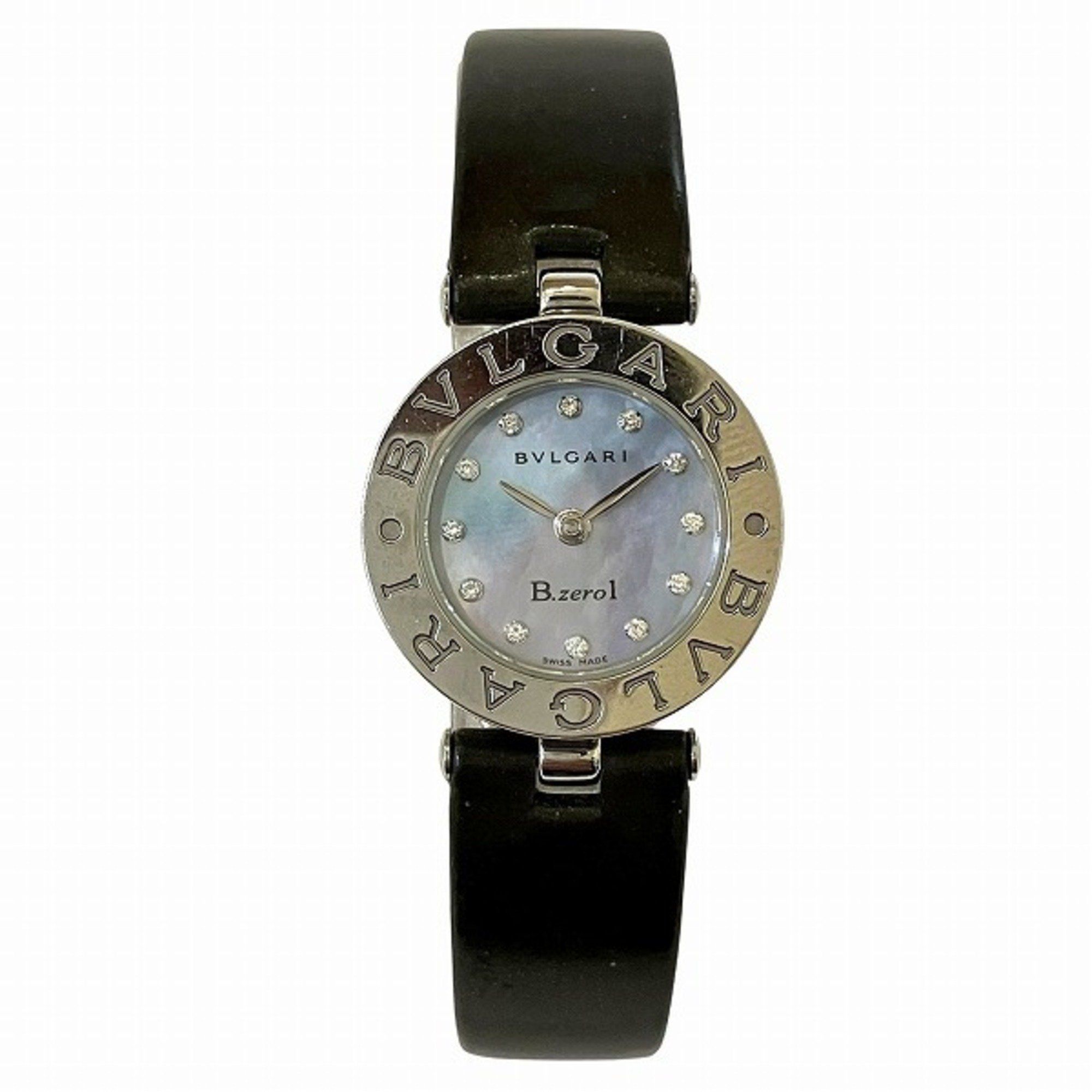 BVLGARI B.Zero1 BZ22S 12P Diamond Blue Shell Quartz Watch Women's