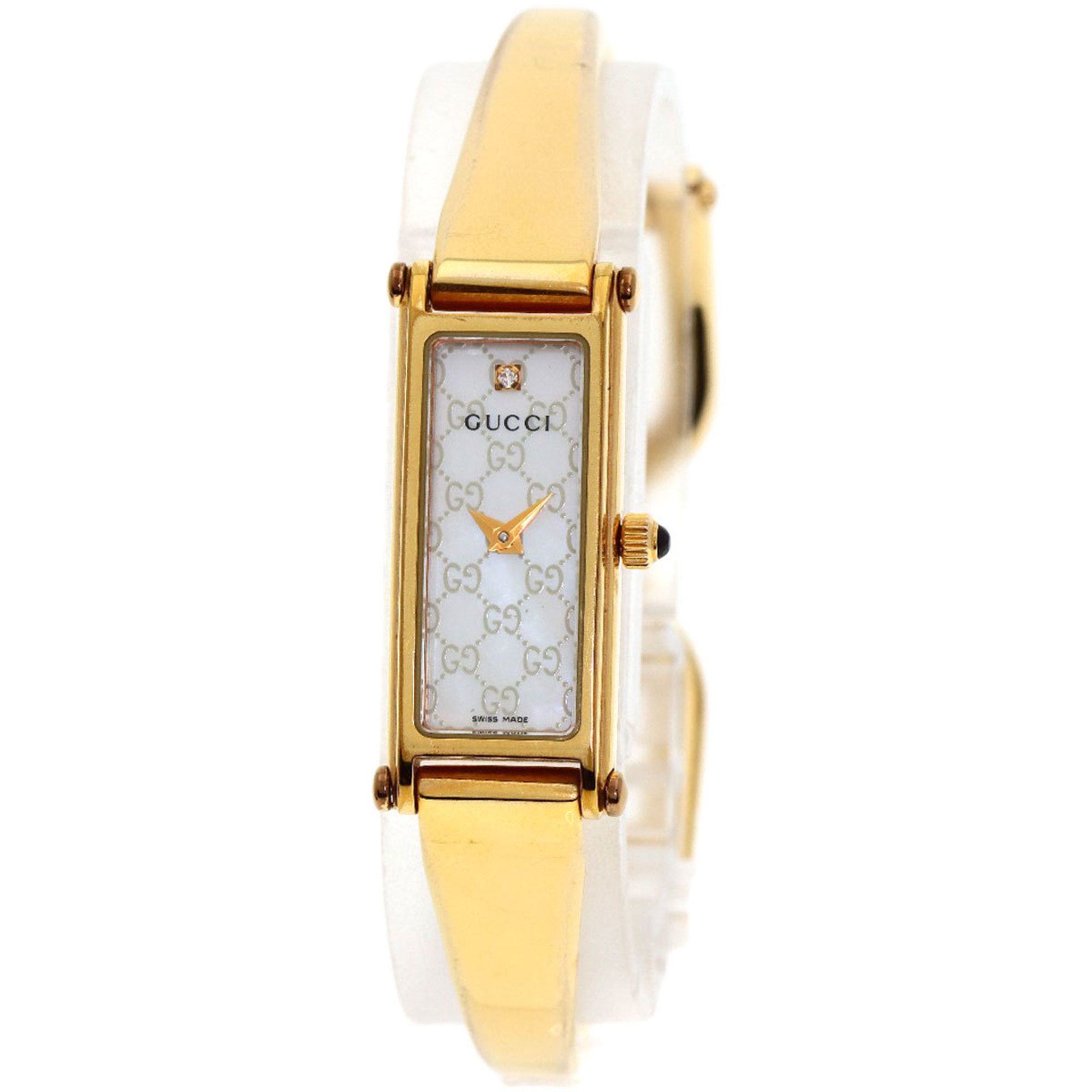 Gucci 1500L Square Face 1P Diamond Watch GP Ladies
