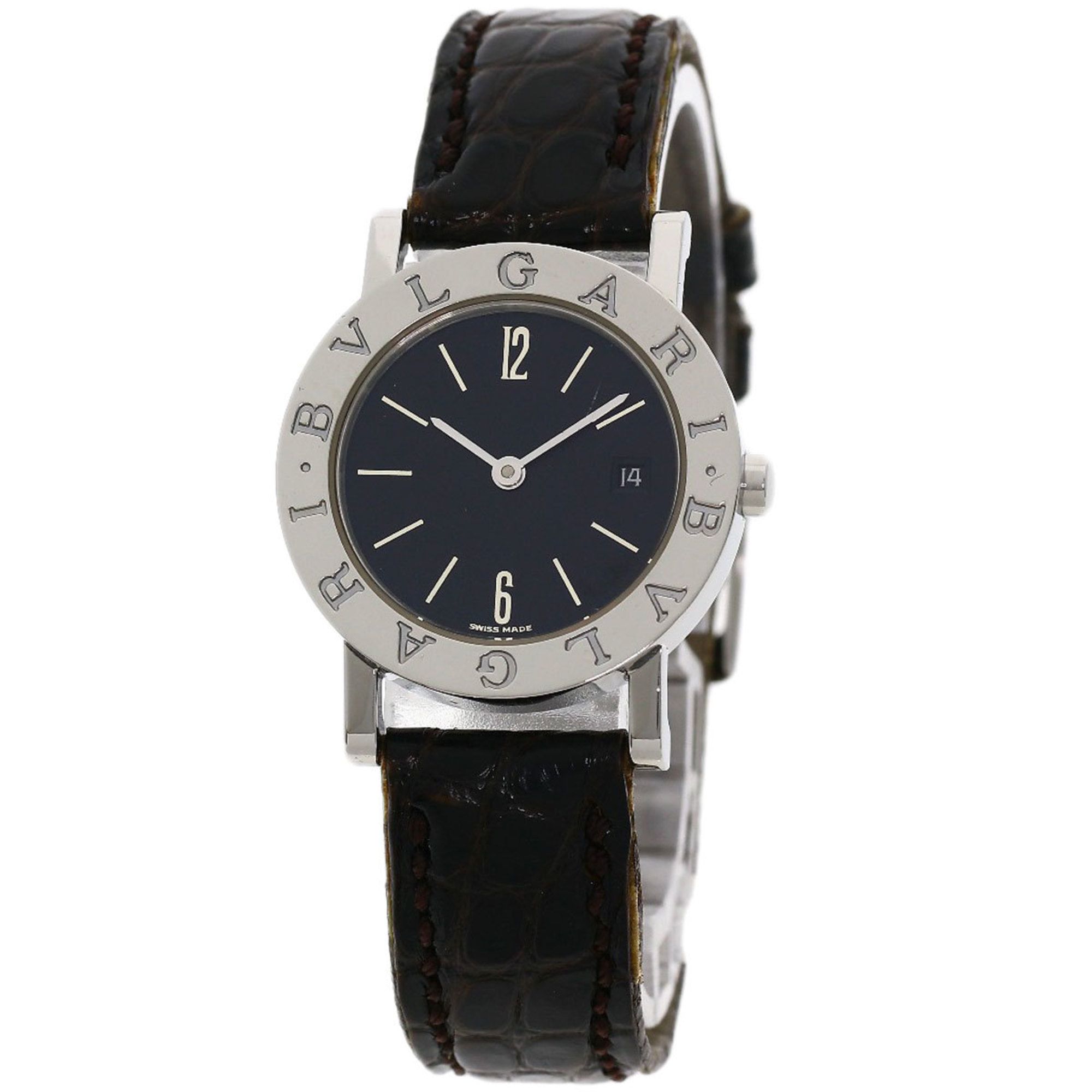 Bvlgari BB26SLD Watch Stainless Steel Leather Ladies