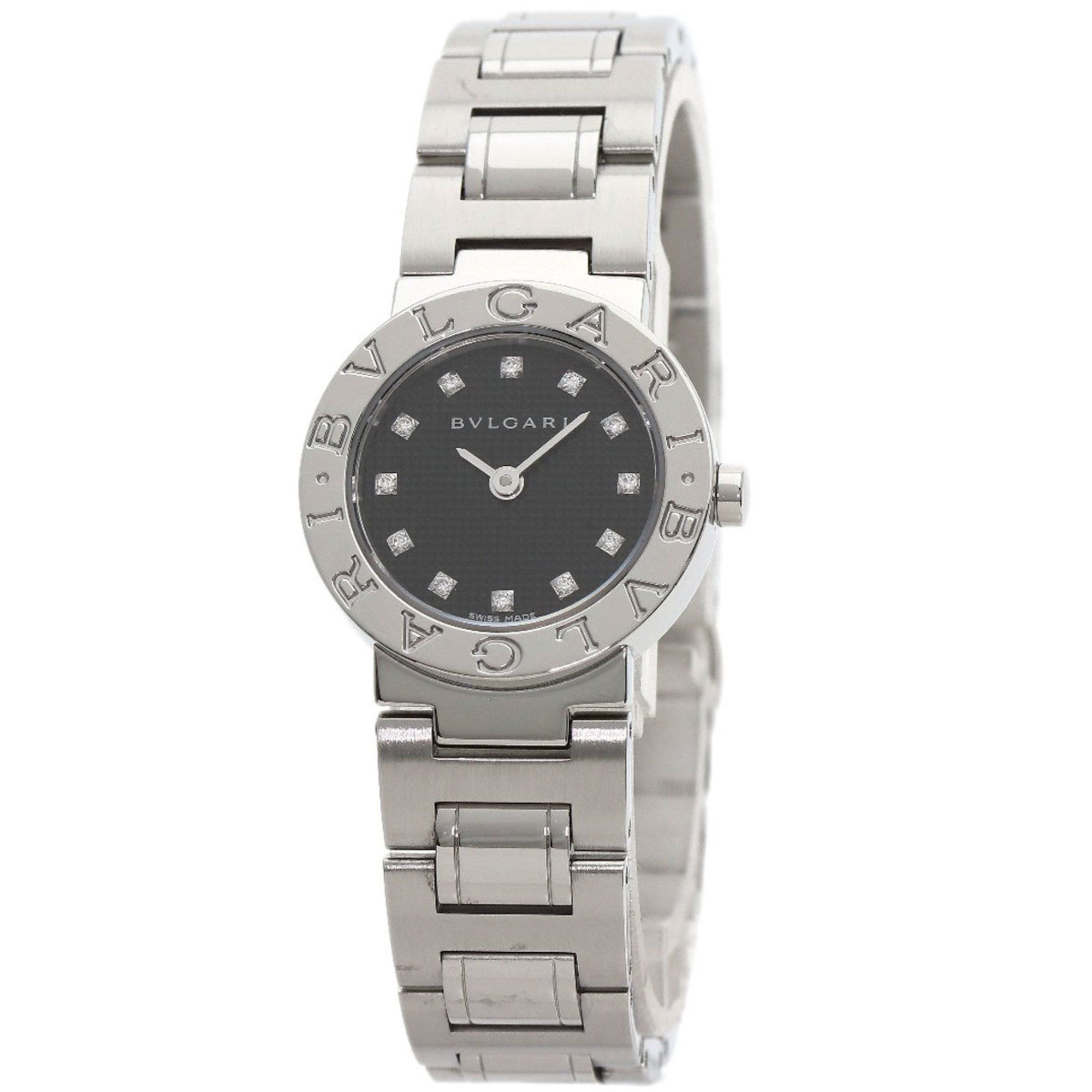 BVLGARI BB23SS 10P Diamond Watch Stainless Steel SS Ladies