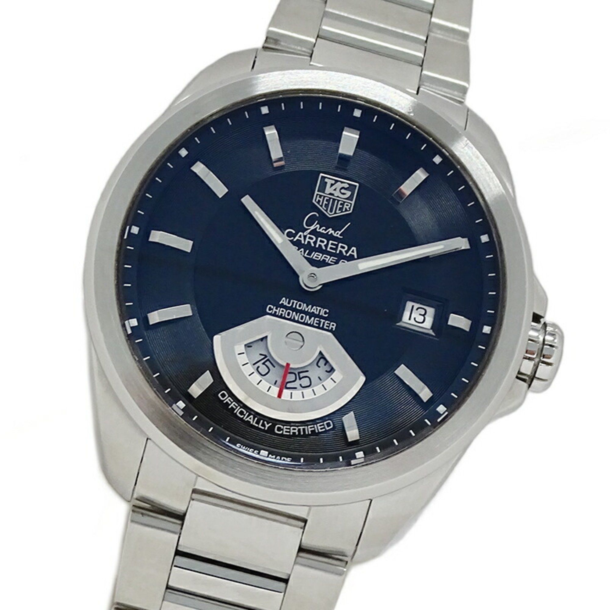 TAG Heuer Grand Carrera WAV511A BA0900 Men's Watch Caliber 6 Date Automatic AT Stainless Steel SS Si