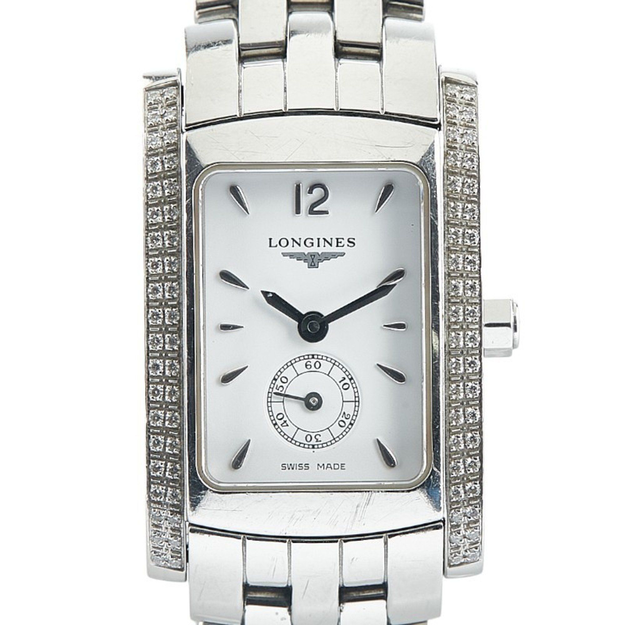 Longines DolceVita Diamond Bezel Watch L5.155.0 Quartz White Dial Stainless Steel Ladies LONGINES