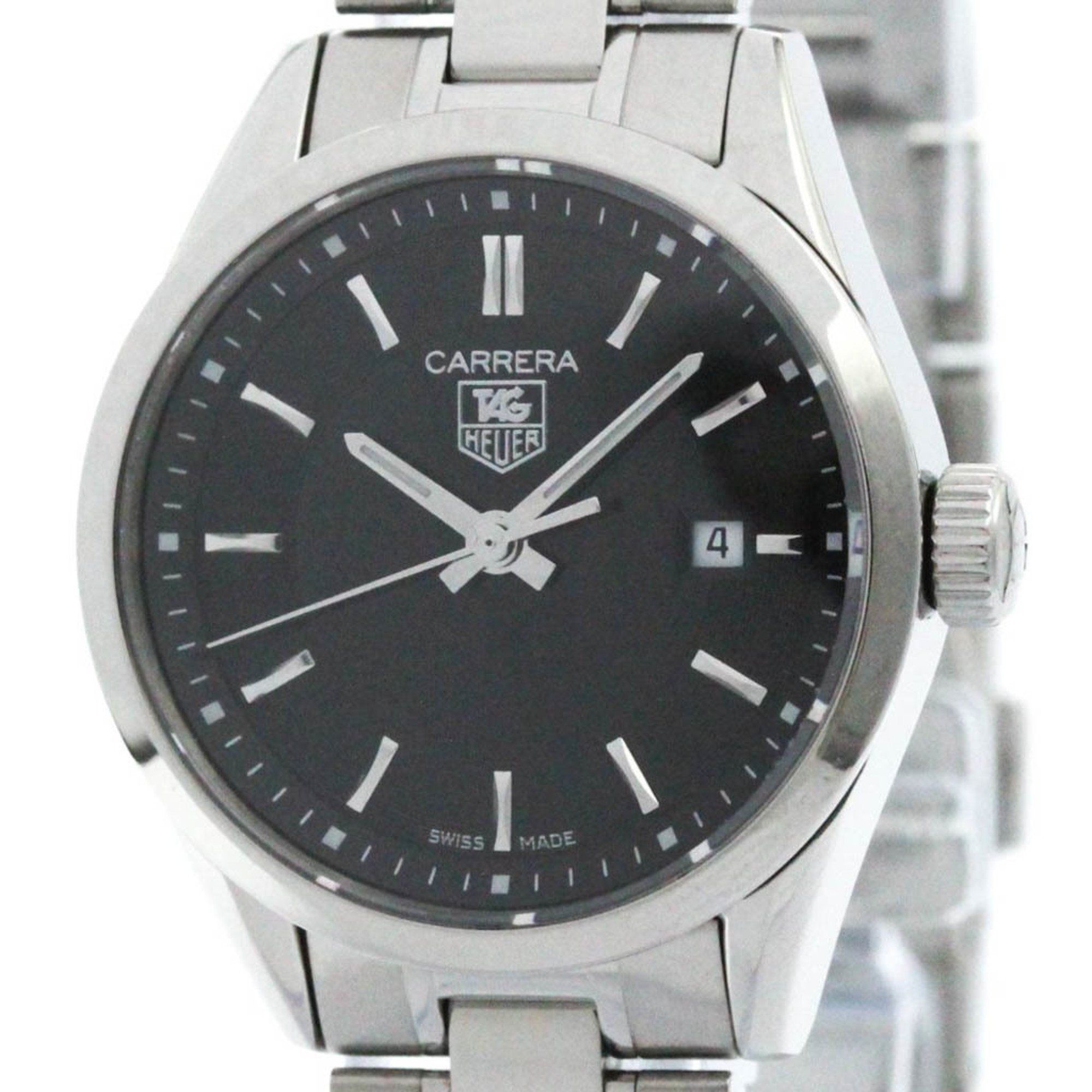 Polished TAG HEUER Carrera Stainless Steel Quartz Ladies Watch WV1414