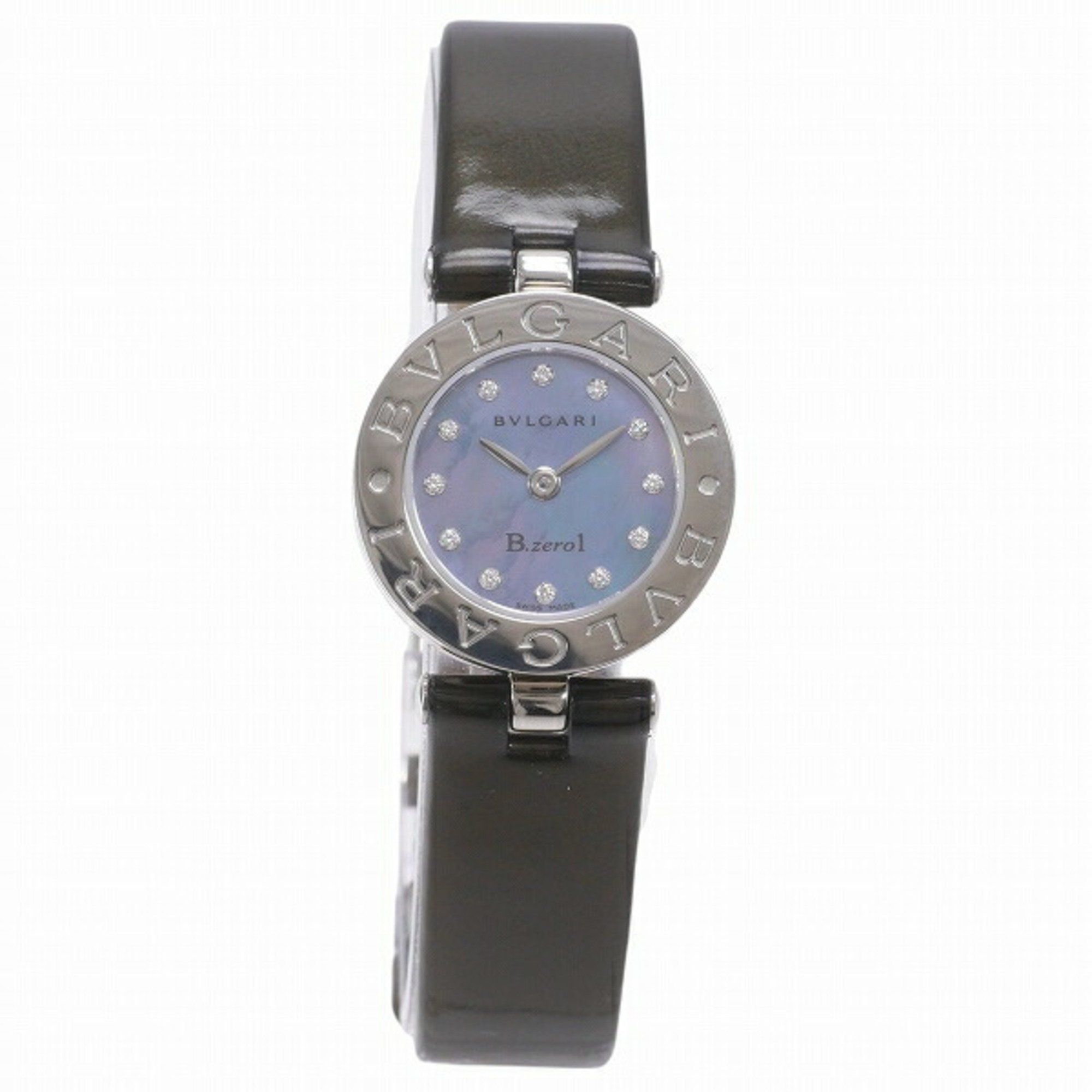 BVLGARI B.Zero1 BZ22S Quartz Blue Shell Dial Diamond 12P Watch Women's