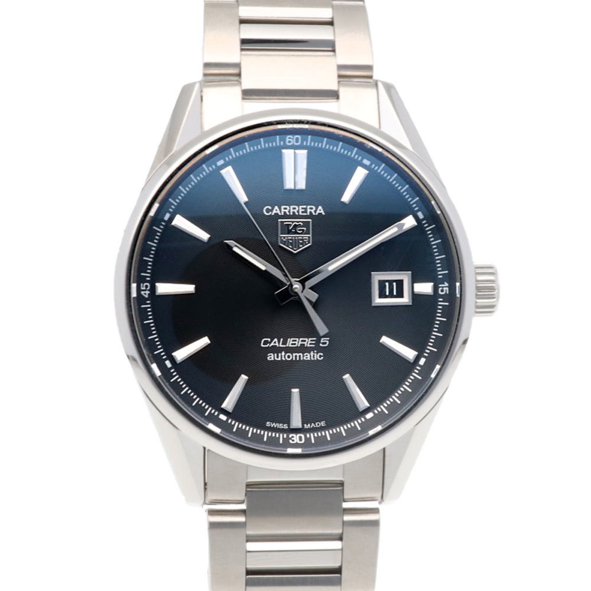 TAG Heuer Carrera Calibre 5 Watch Stainless Steel WAR211A (BA0782) Automatic Men's HEUER Overhauled