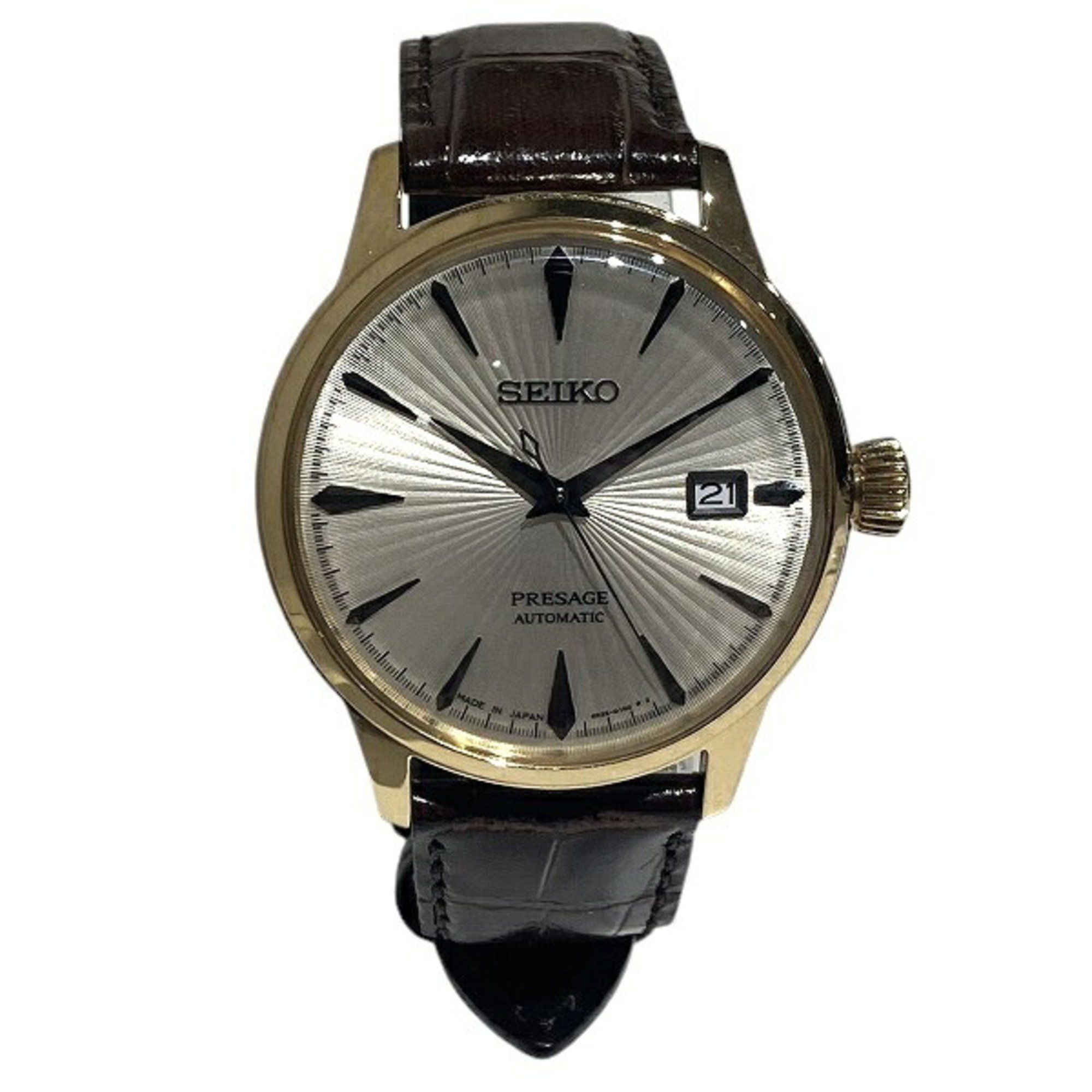 Seiko Presage 4R35-01T0 Automatic Silver Dial Watch Men's Wristwatch