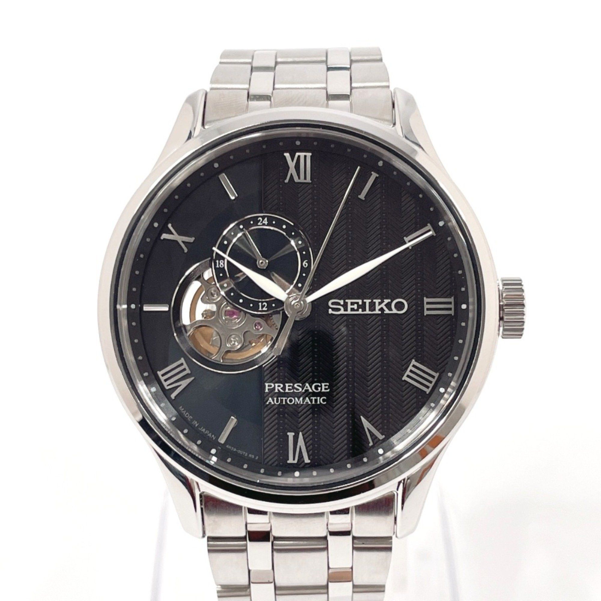 SEIKO Presage Japanese Garden 4R39-00W0 Watch Stainless Steel/Stainless Steel Silver Automatic Black