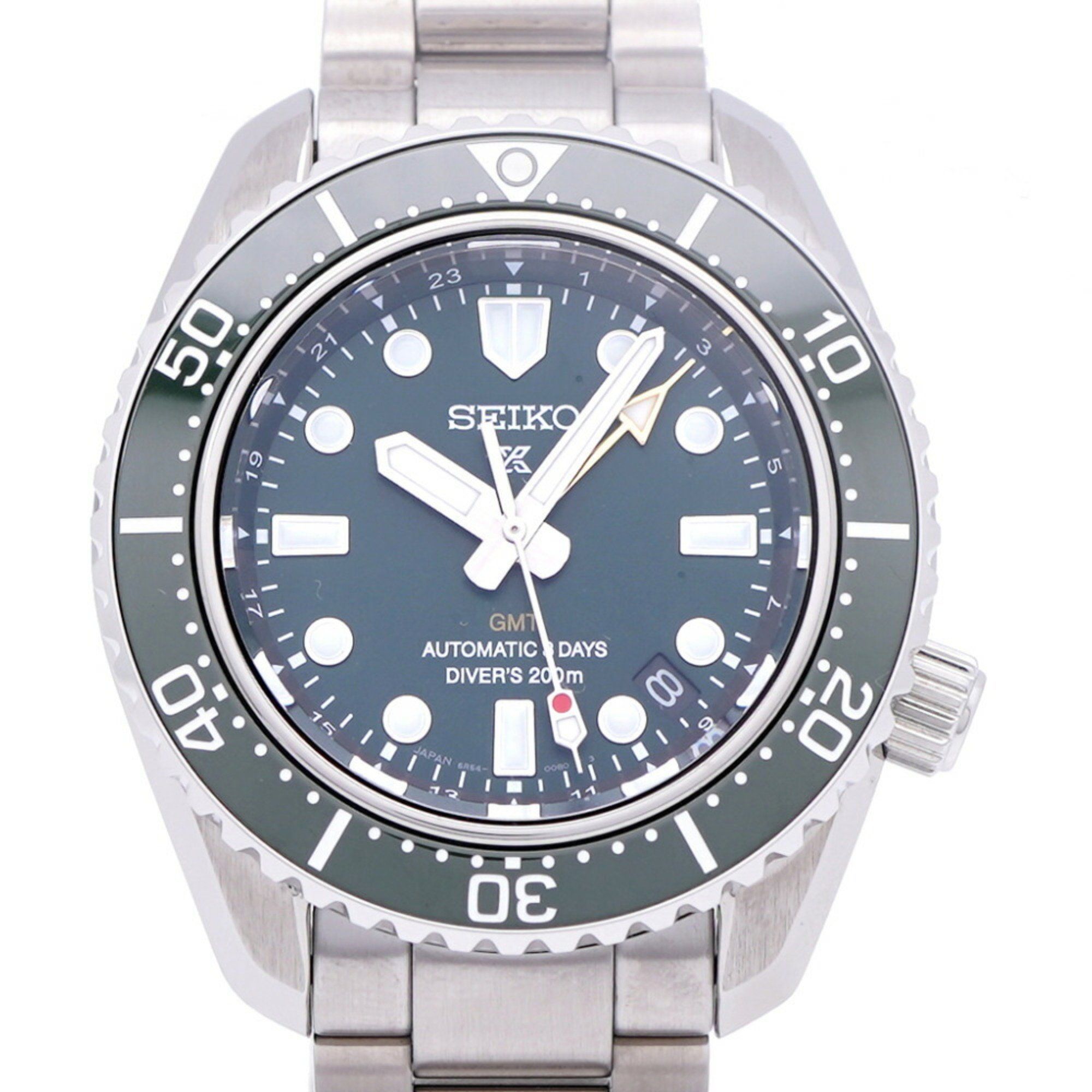 Like new Seiko Prospex Mechanical Divers GMT SBEJ009 / 6R54-00D0 Automatic Watch SS Green Dial 1599S
