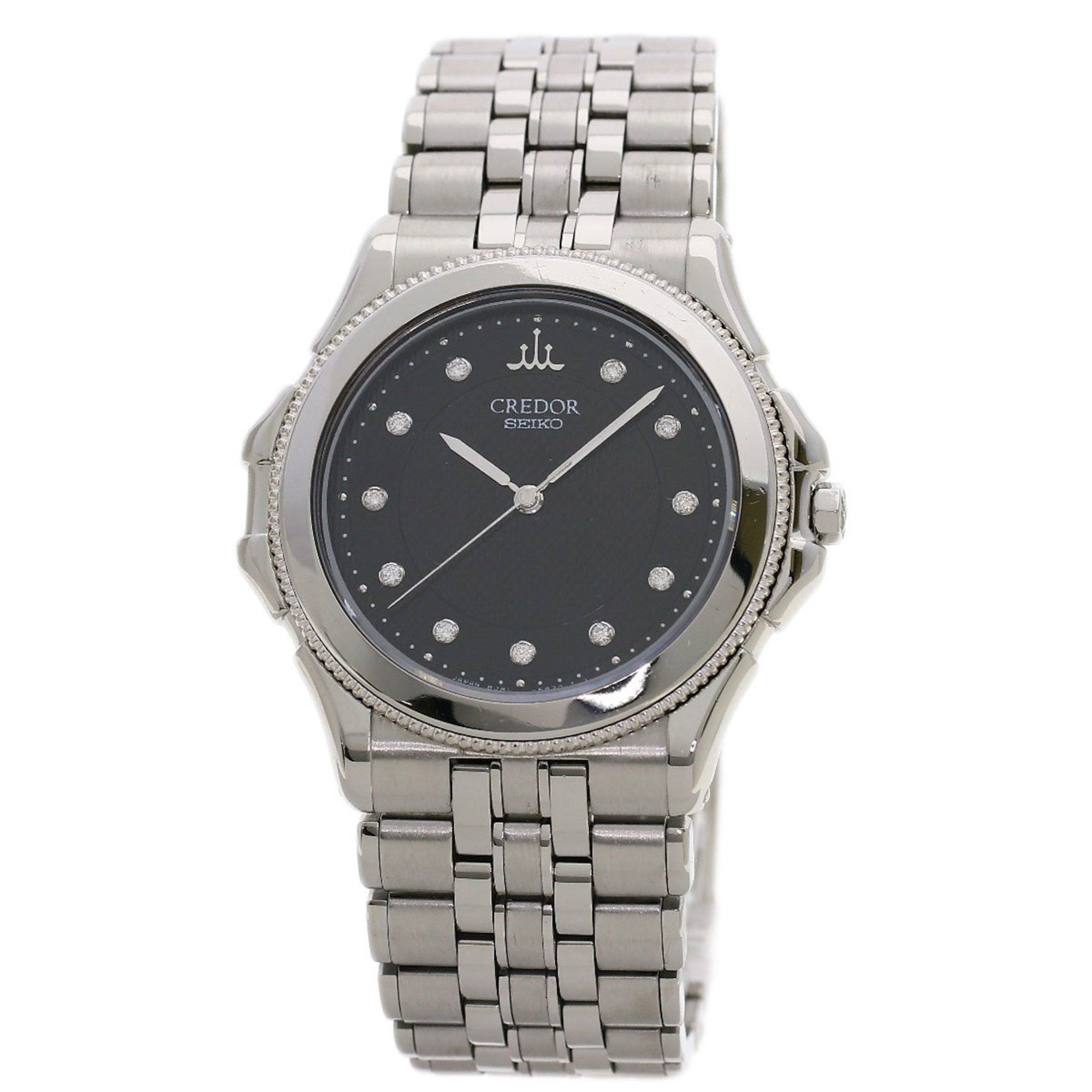 Seiko GCAR995 8J81-6B10 Credor 11P Diamond Watch Stainless Steel SS SSxK18WG Men's SEIKO