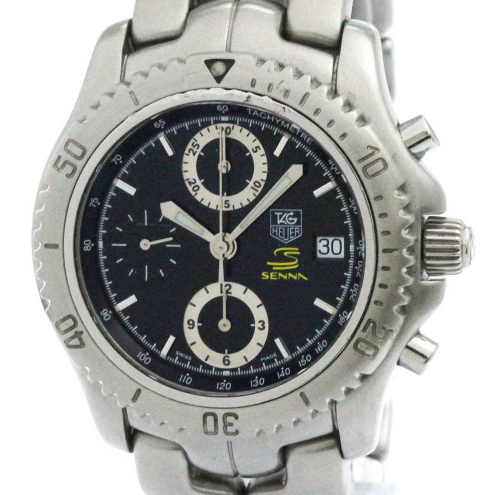 TAG HEUER LINK Chronograph Ayrton Senna Limited Watch CT5114 Polished