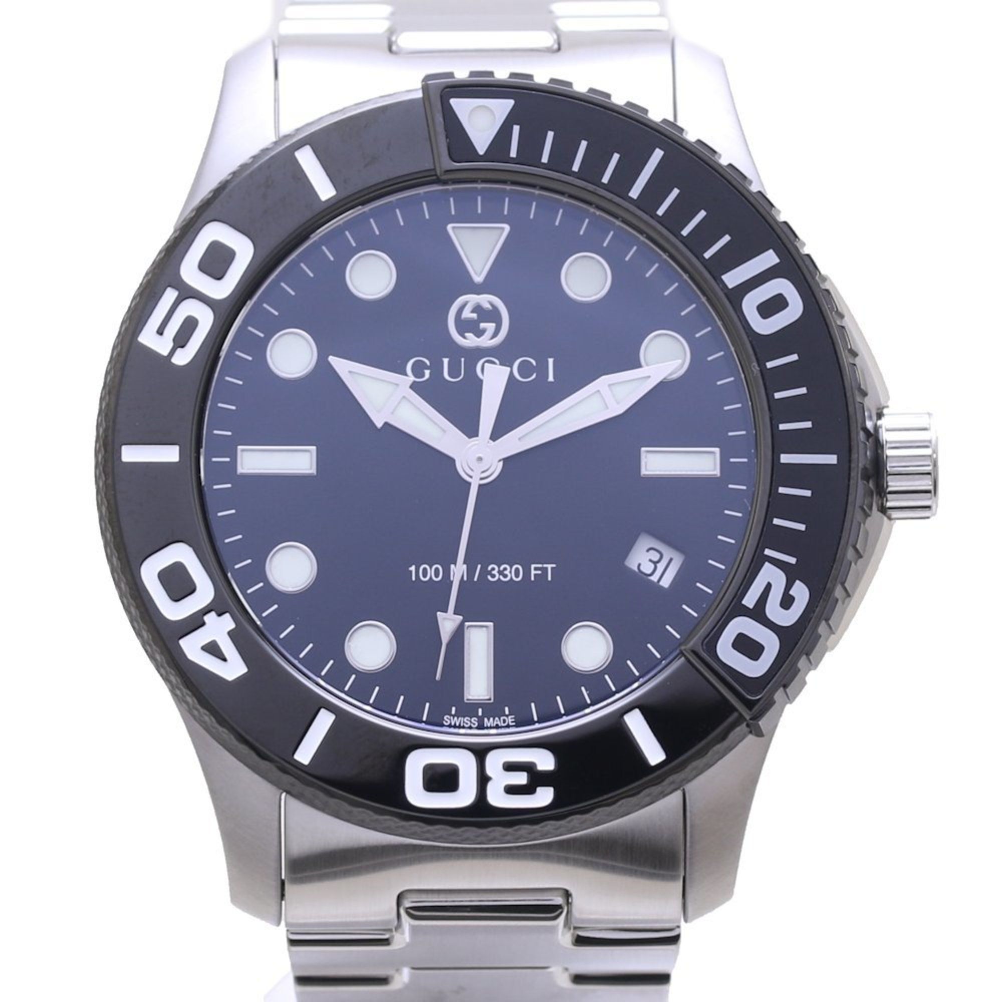 GUCCI Diver Date YA126279 126.2 Stainless Steel Men's 38890