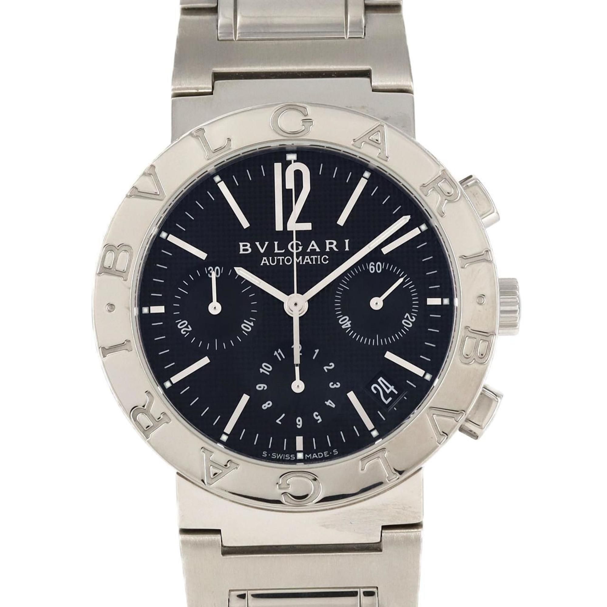Bvlgari Chronograph BB38SSCH BB38BSSDCH AT SS Wristwatch Automatic