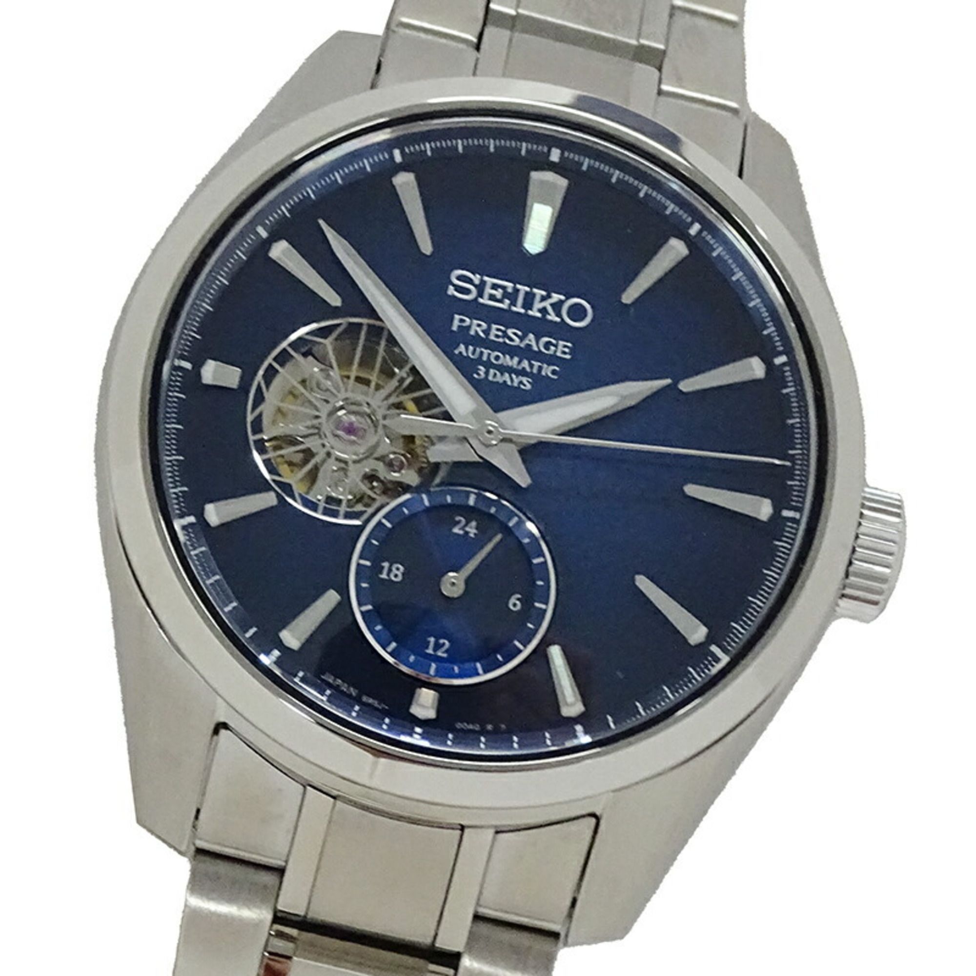 Seiko Presage Sharp Edged Series 6R5J-00A0 SARJ003 Men's Watch Automatic AT Stainless Steel SS Navy