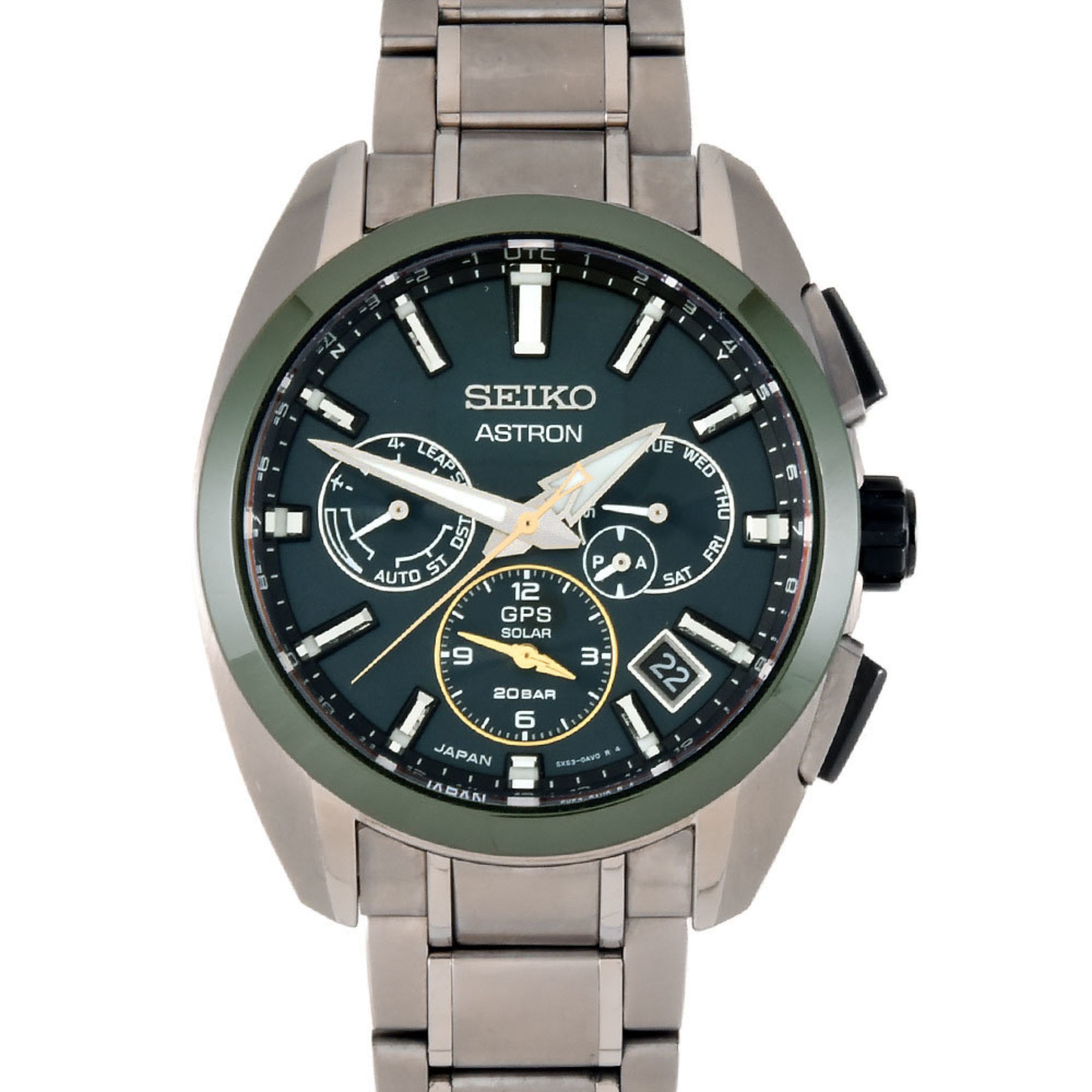 Seiko SBXC071 Astron Watch, Solar, Green Dial, Men's