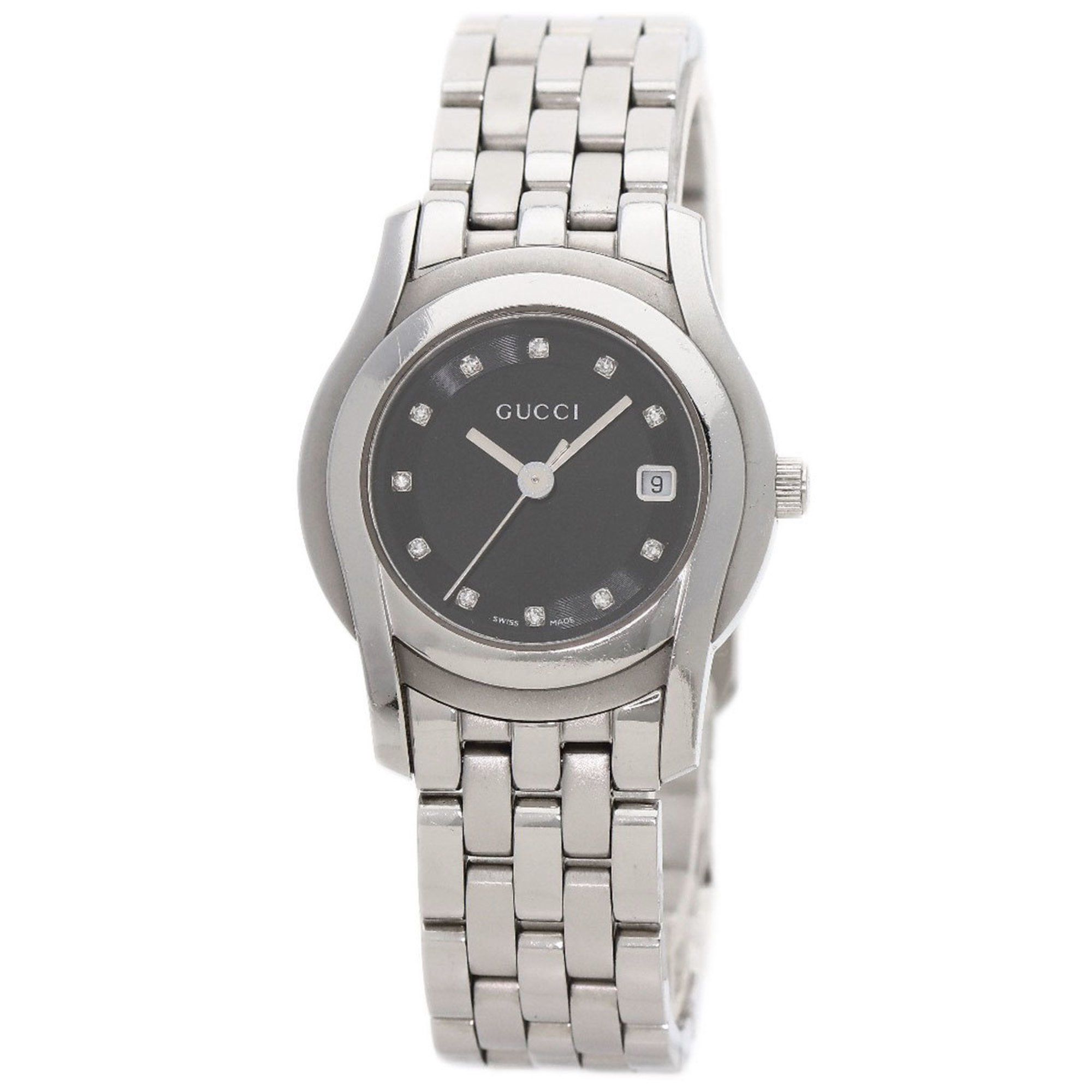 Gucci 5500L 11P Diamond Watch Stainless Steel SS Ladies