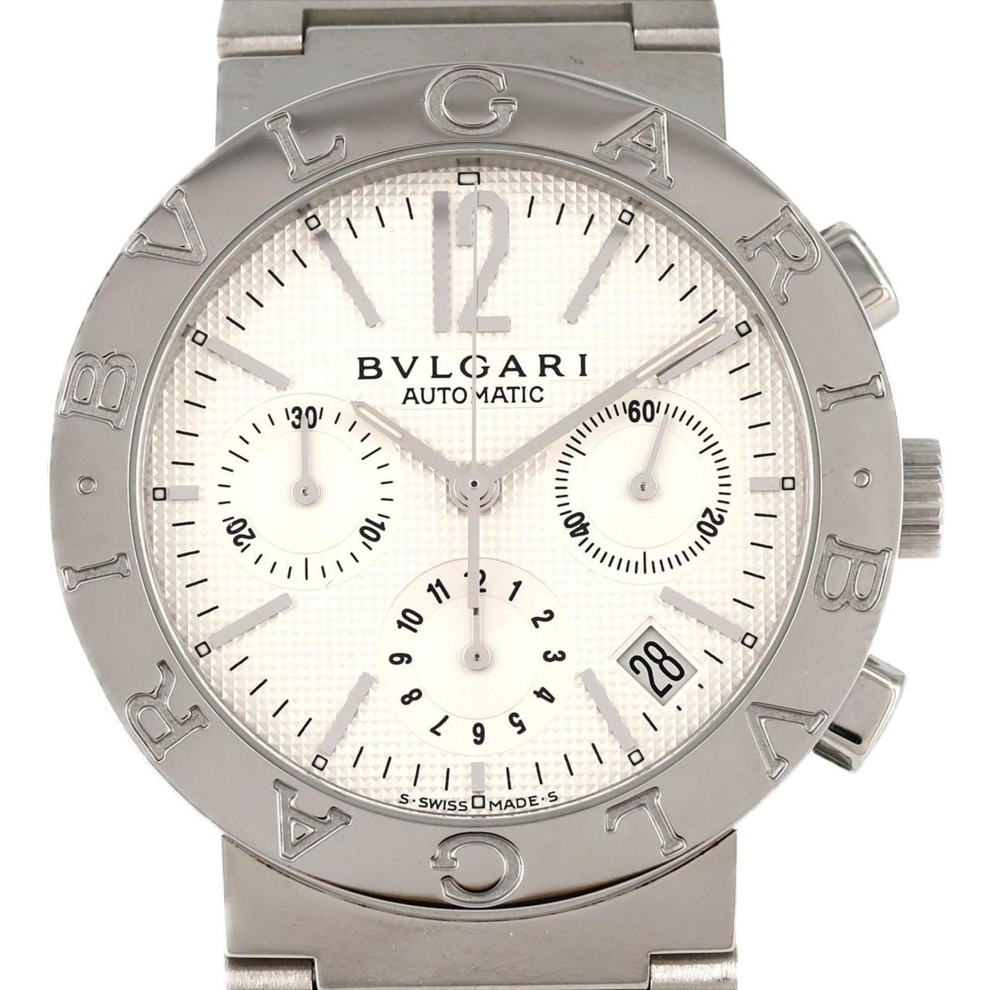 Bvlgari Chronograph BB38SSCH BB38WSSDCH AT SS Wristwatch Automatic