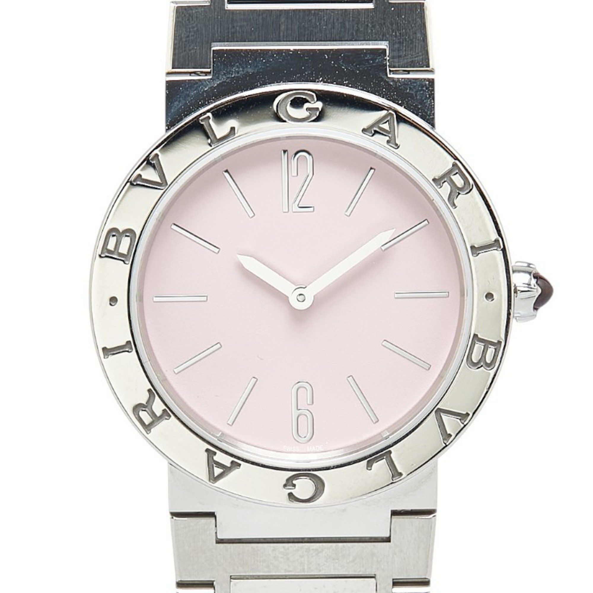 BVLGARI Watch BB33S Quartz Pink Dial Stainless Steel Ladies