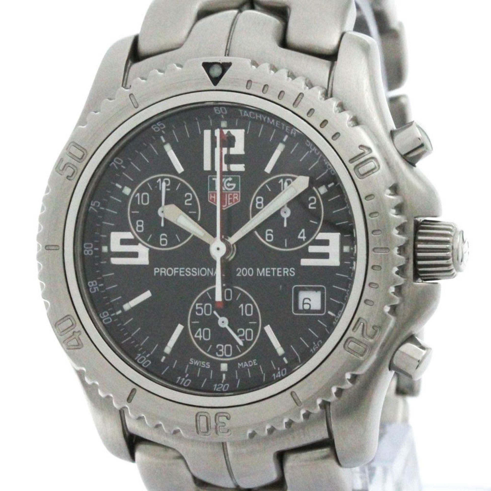 TAG HEUER Link Chronograph Jason Bourne Steel Watch CT1111 Polished