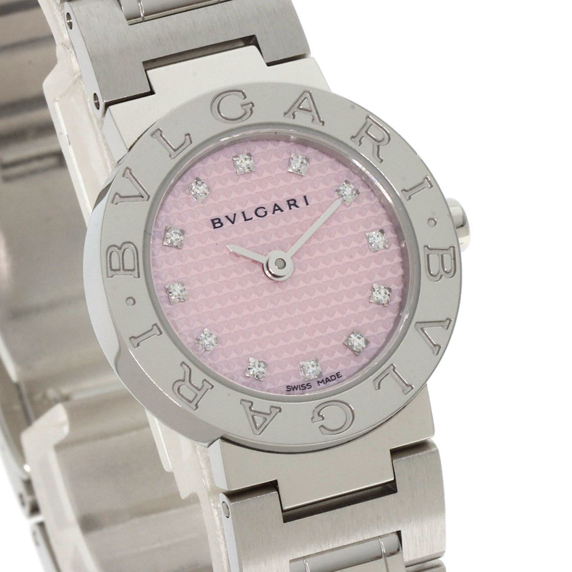 BVLGARI BB23SS 12P Diamond Watch Stainless Steel SS Ladies