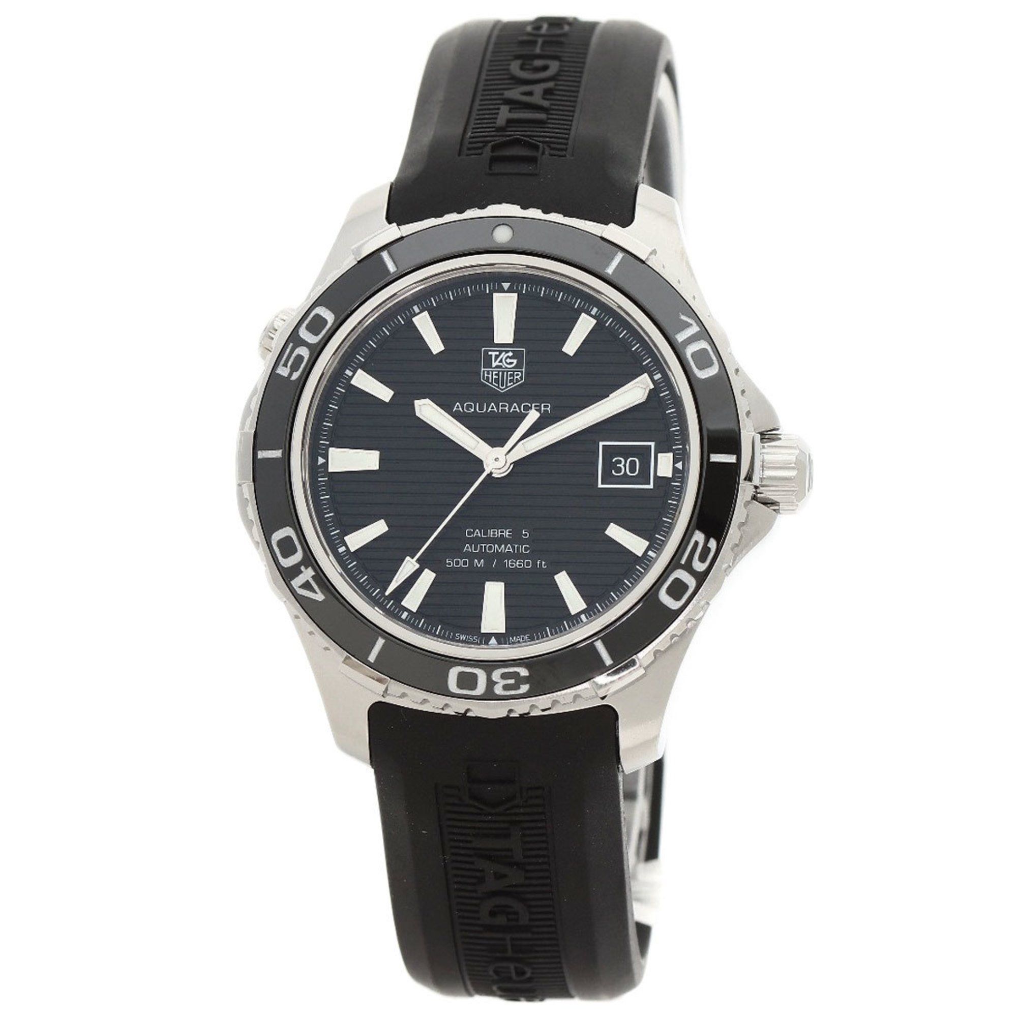 TAG Heuer WAK2110 Aquaracer Watch Stainless Steel Rubber Men's HEUER