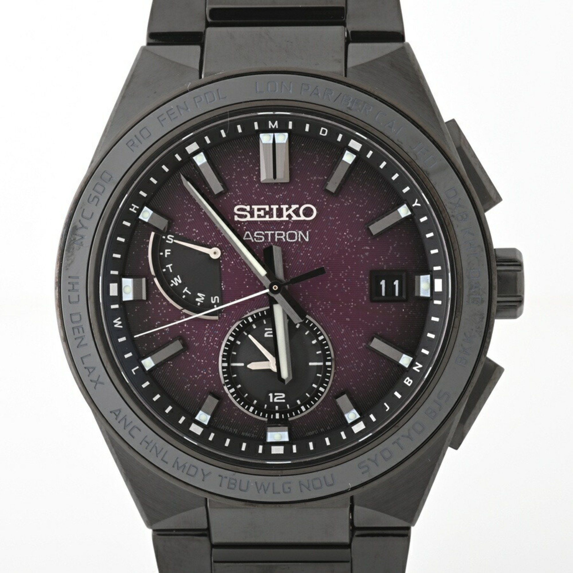Seiko Astron SBXY055 8B63-0BE0 Purple Quartz Wristwatch Radio Solar Japan Limited Edition 500 A-1572