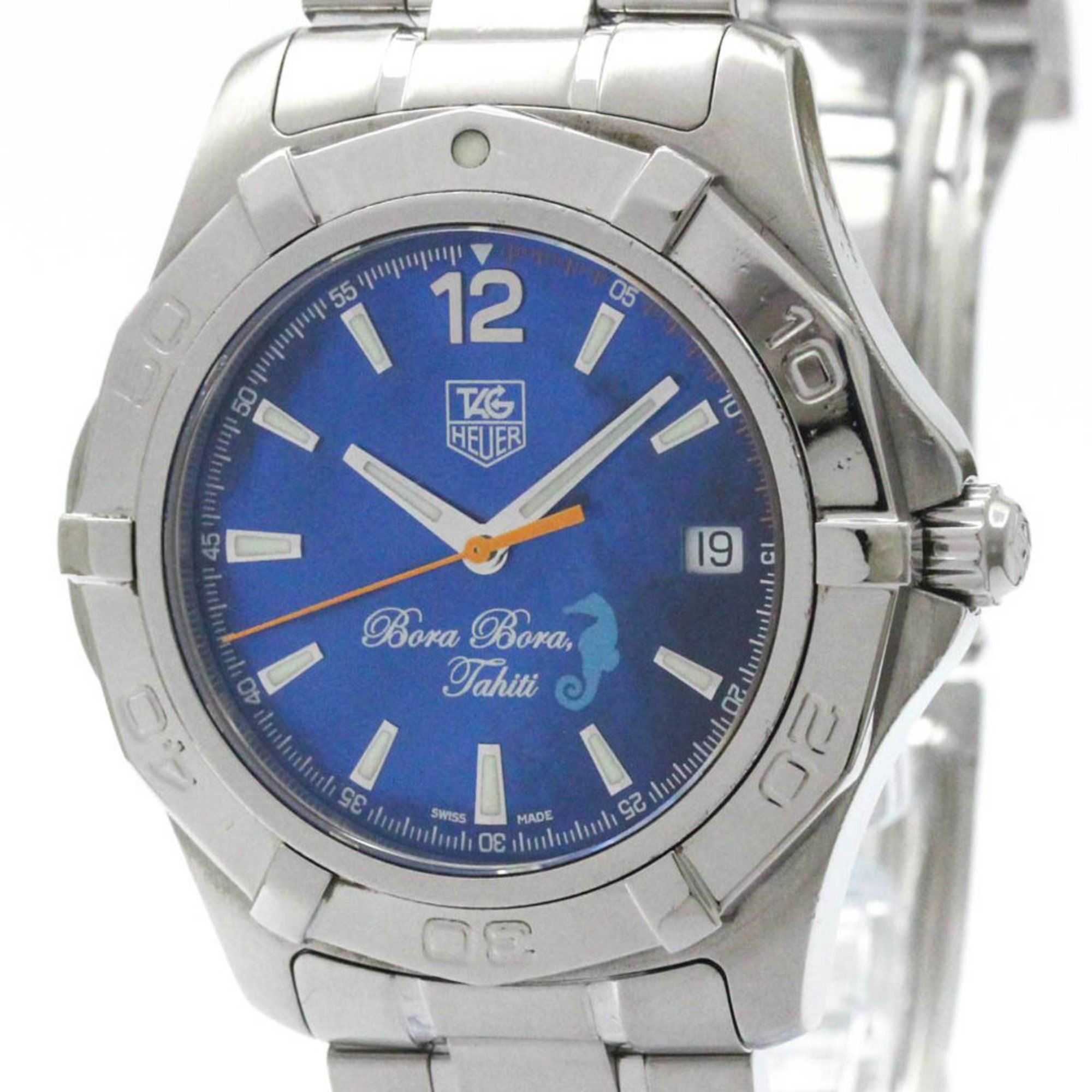 Polished TAG HEUER Aquaracer Bora Bora Tahiti Limited Watch WAF211N
