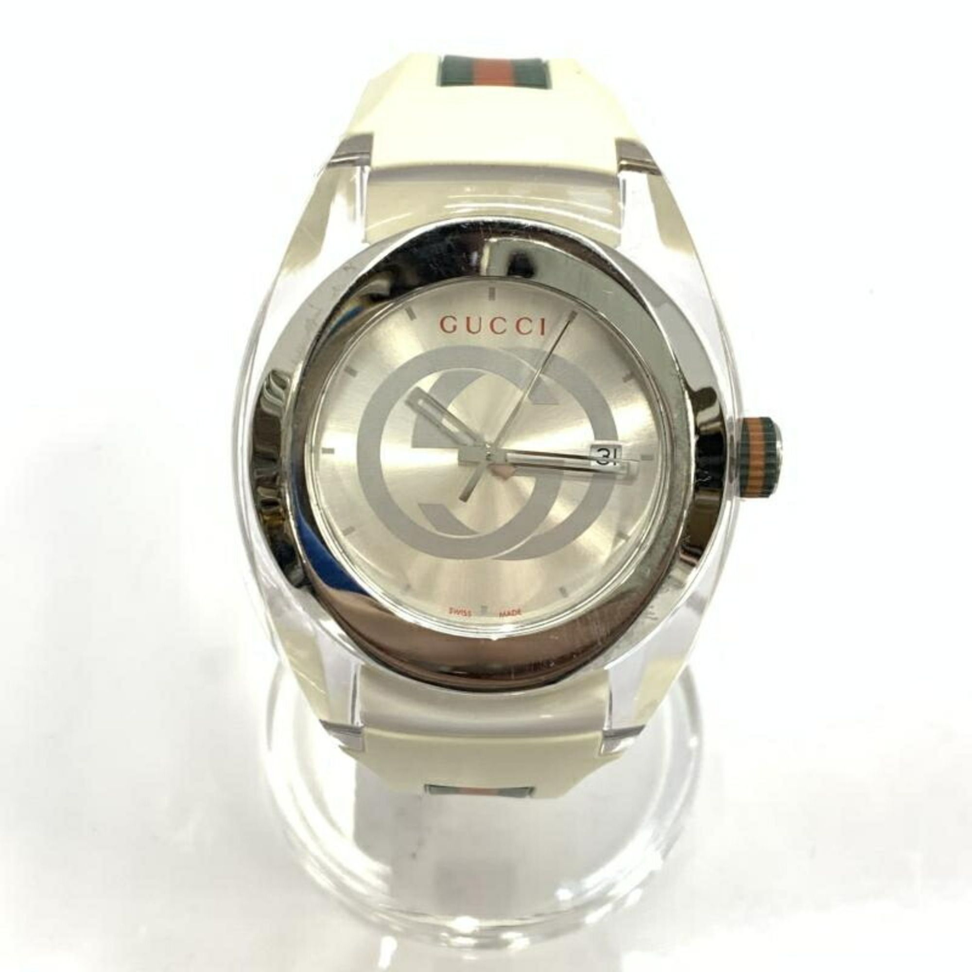 GUCCI SYNK 137.1 Rubber Belt White Gucci