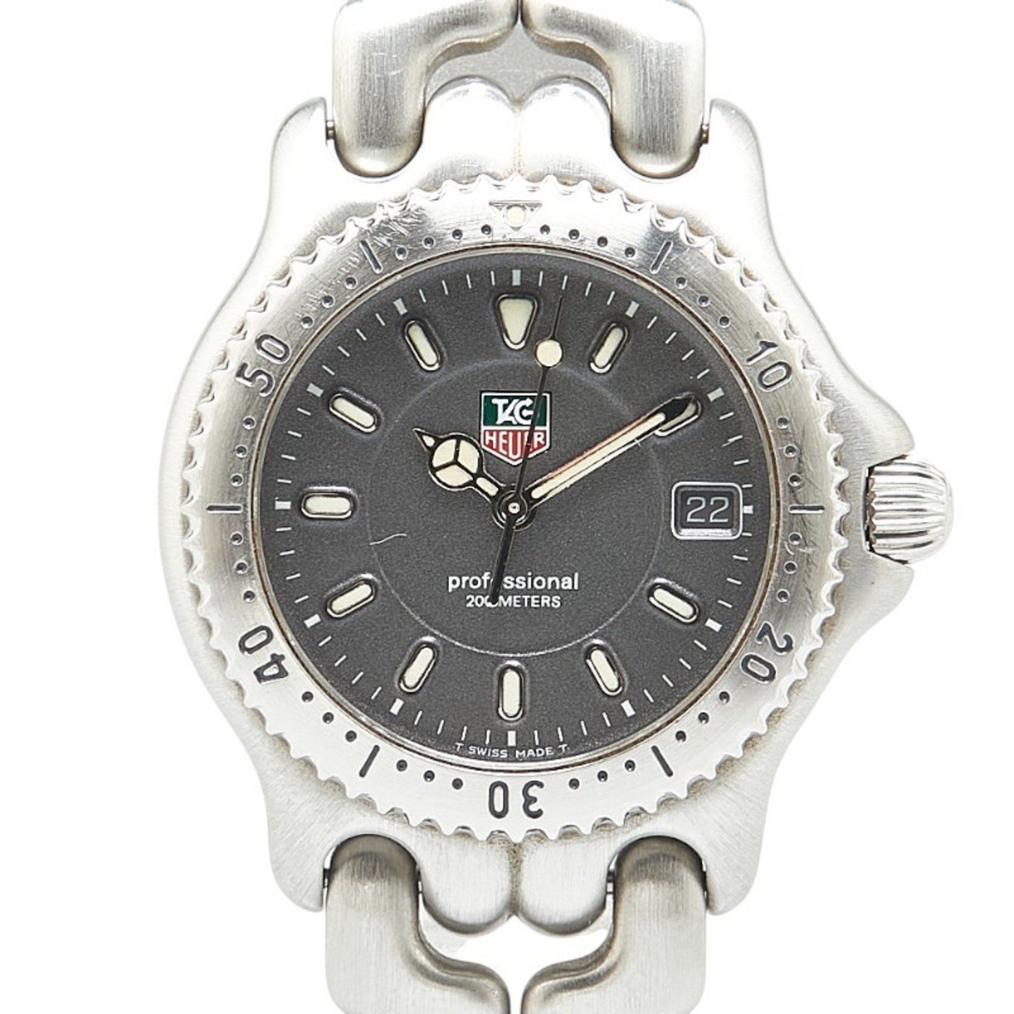 TAG Heuer Cell Watch WG1213-K0 Quartz Grey Dial Stainless Steel Men's HEUER