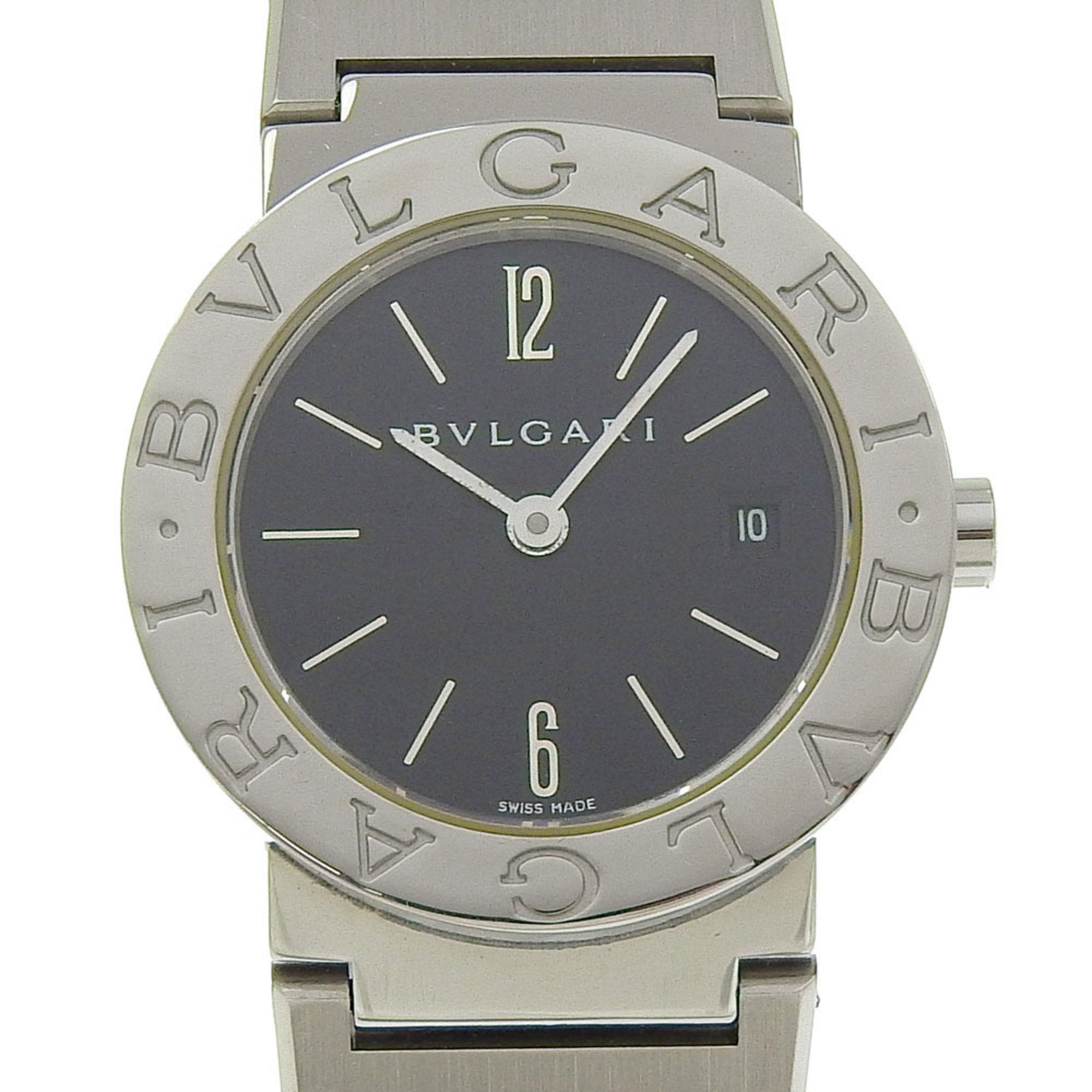 BVLGARI Bvlgari Watch BB26SS Stainless Steel Quartz Analog Display Black Dial Women's