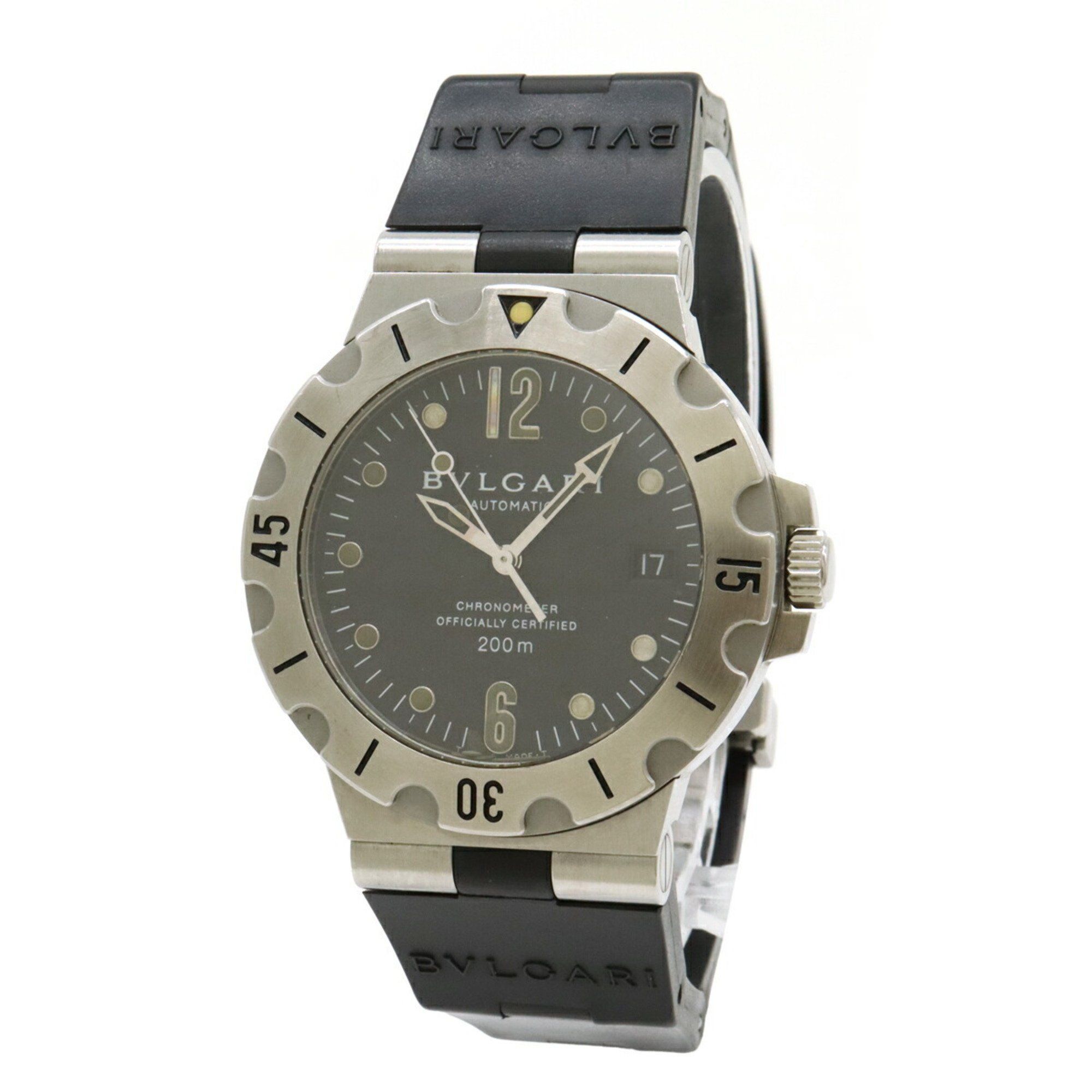 BVLGARI Diagono Scuba 200m Diver Date Black Dial Men's AT Automatic Watch SD38S