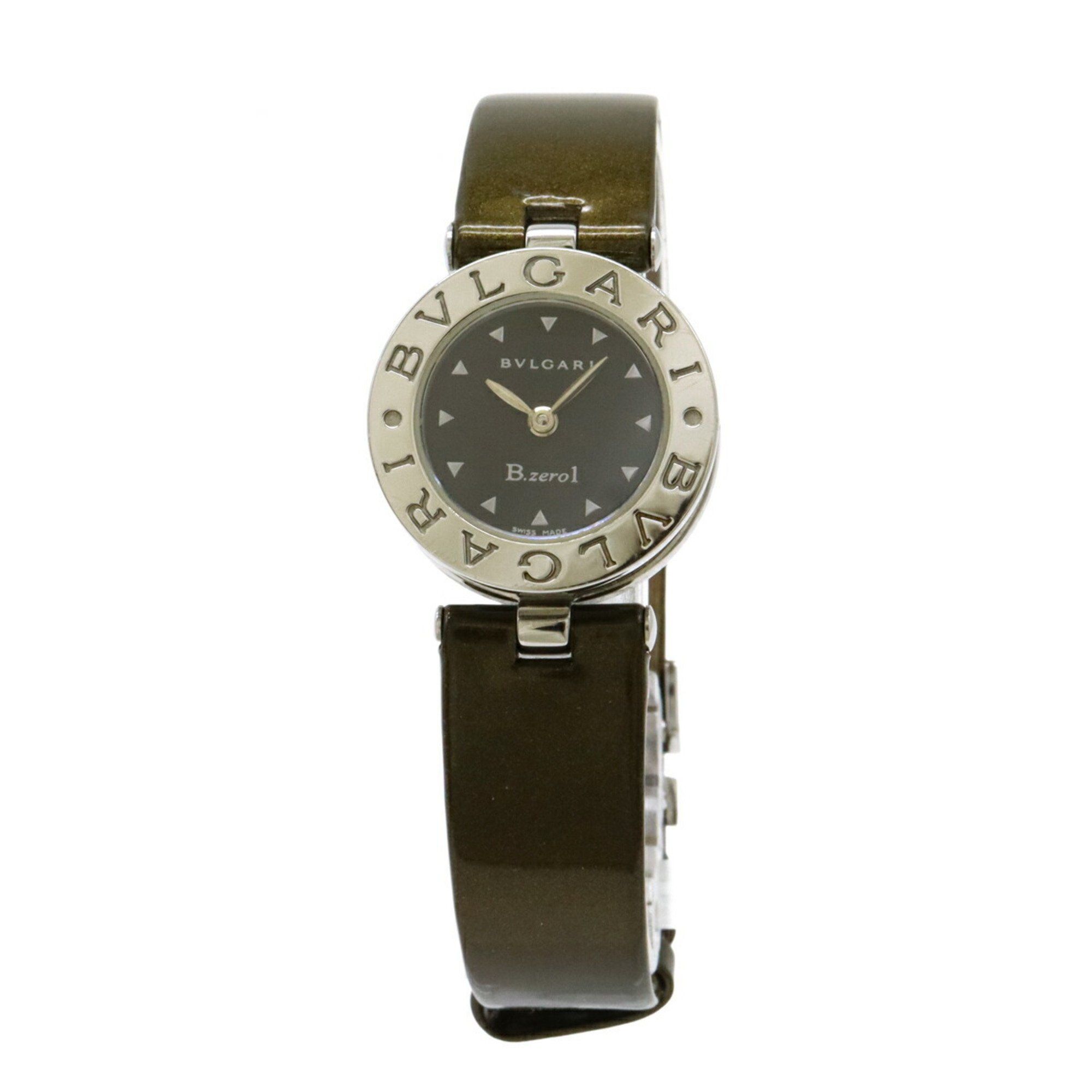 BVLGARI B.zero1 B-zero1 BZ22S Black Dial Patent Leather Strap M Size Women's Quartz Watch