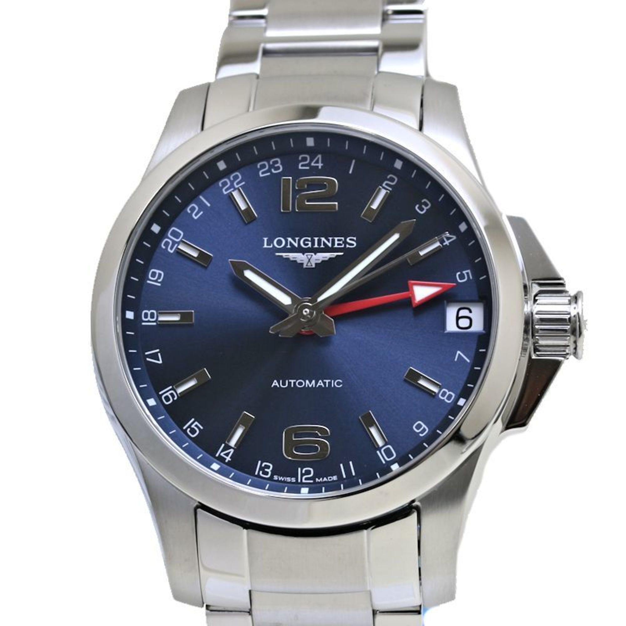 LONGINES Conquest GMT L3.687.4.99.6 Stainless Steel Men's Watch 39915