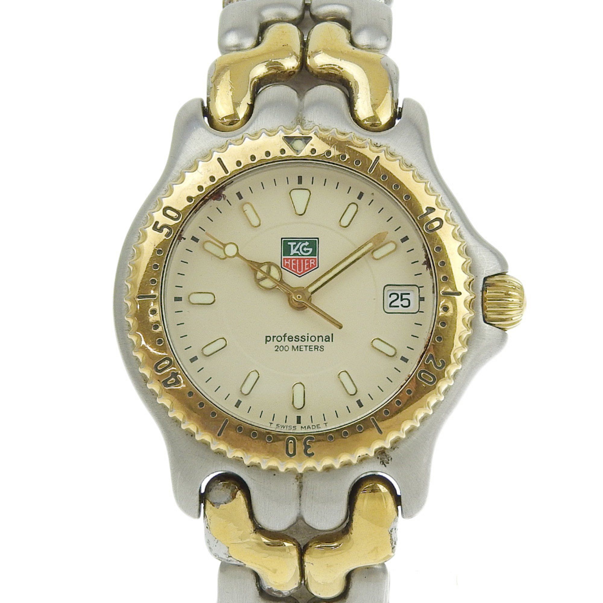 TAG Heuer Date Quartz Watch WG1221-K0 Ivory Dial Men's
