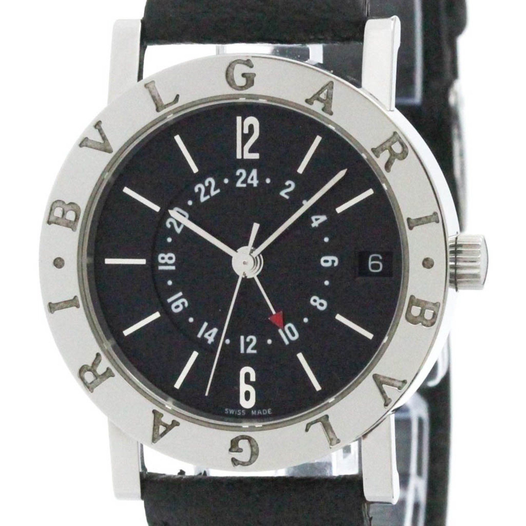 Polished BVLGARI BVLGARI-BVLGARI GMT Automatic Mens Watch BB33SLGMT