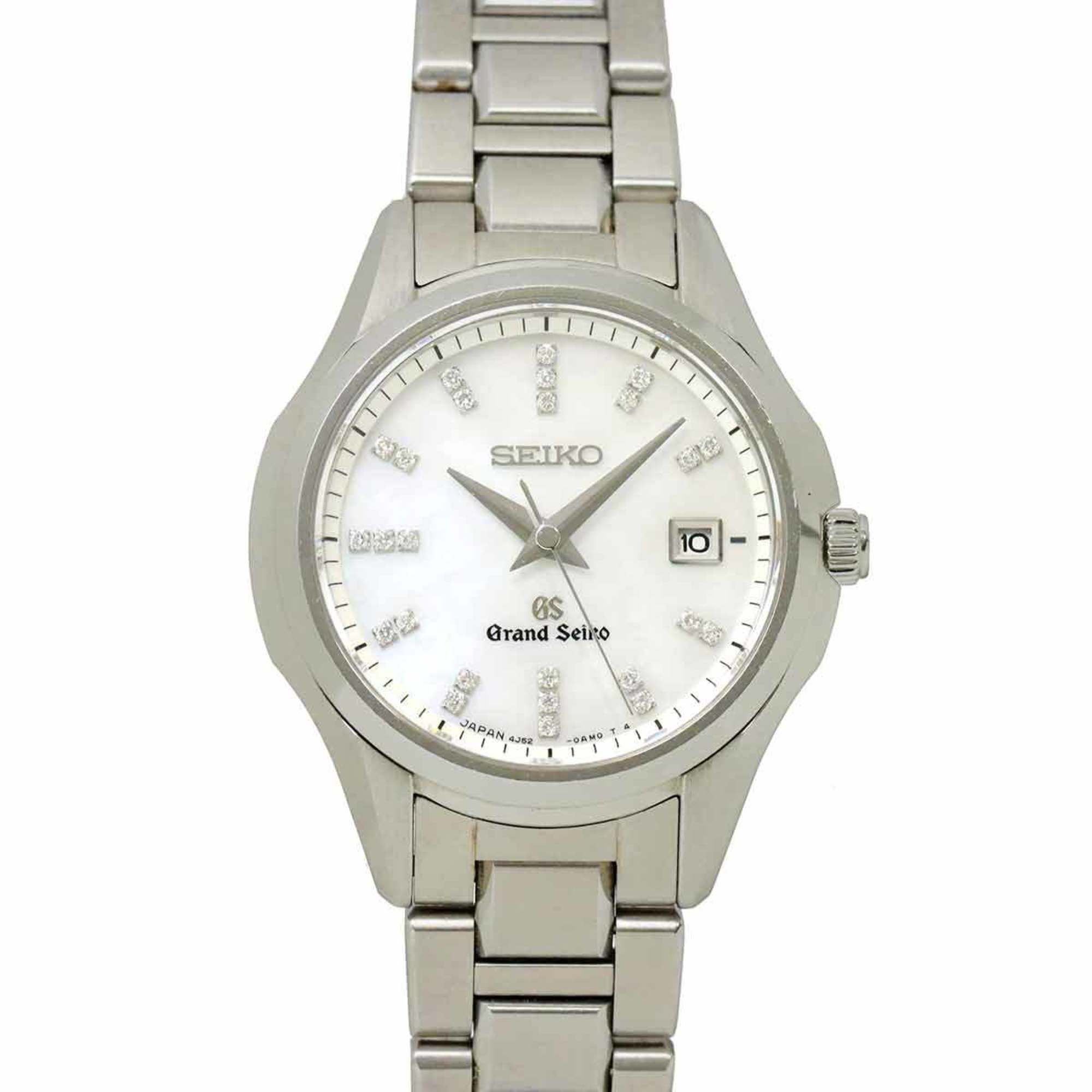 SEIKO Grand Seiko STGF083 Ladies Watch 25P Diamond Date 4J52 0AE0 White Shell Quartz GRANDSEIKO