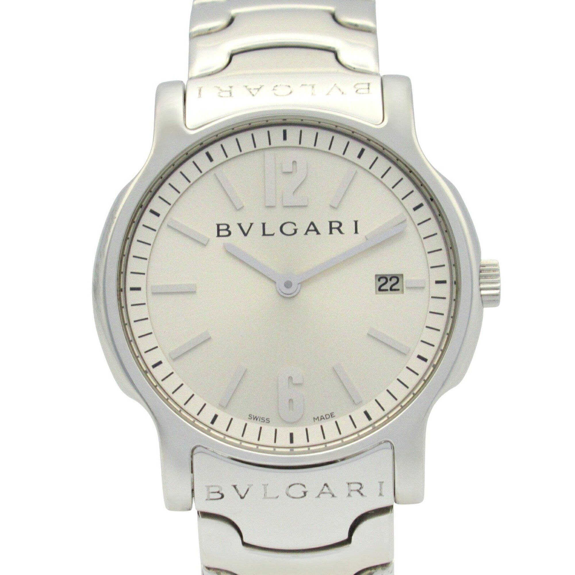 BVLGARI Solotempo Watch Stainless Steel Men's Silver ST35S