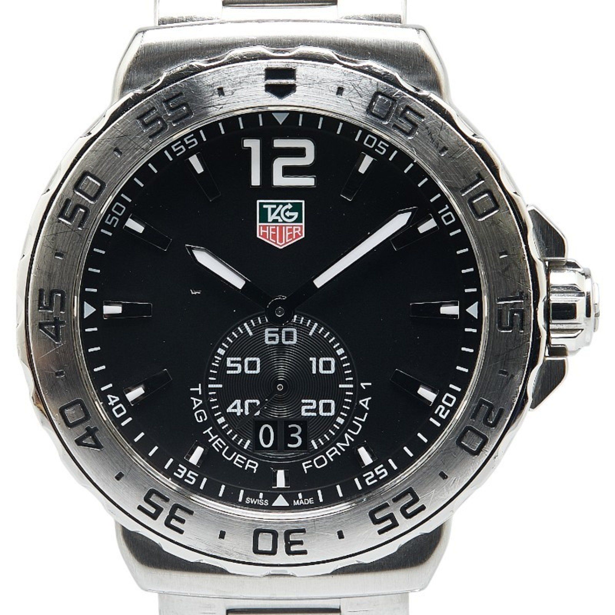 TAG Heuer Formula 1 Grand Date Watch WAU1112 Quartz Black Dial Stainless Steel Men's HEUER