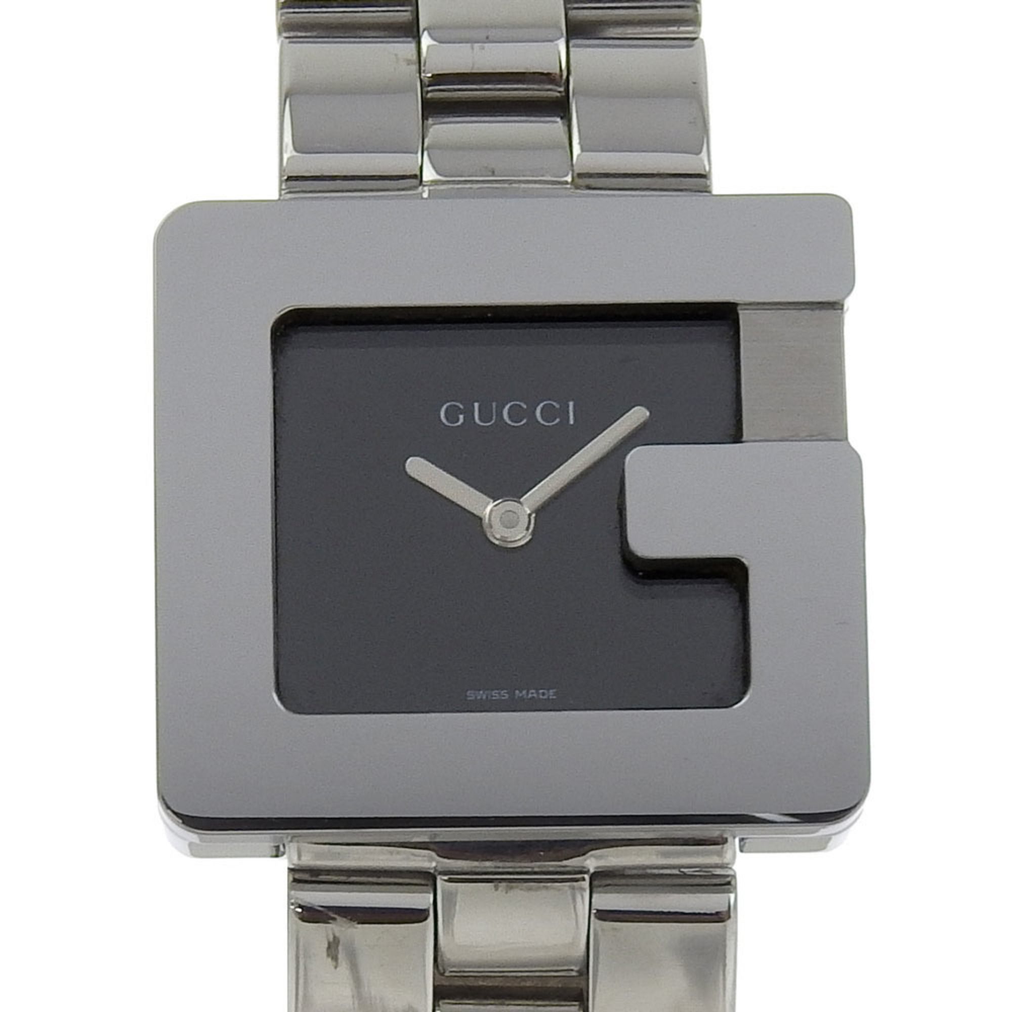 Gucci G Watch 3600J Stainless Steel Quartz Analog Display Black Dial for Women