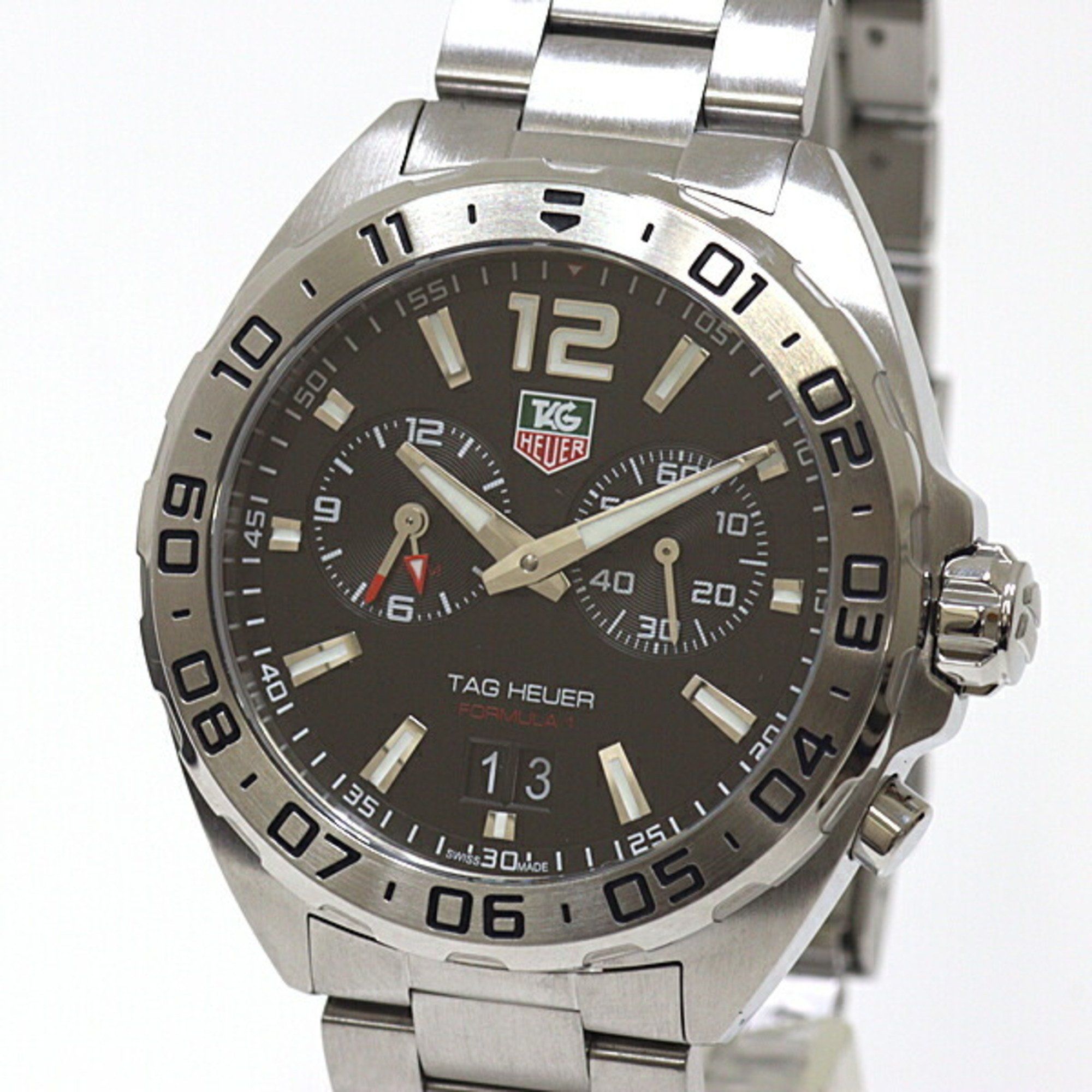 TAG HEUER Men's Watch WAZ111A Formula 1 Alarm Quartz Black Dial