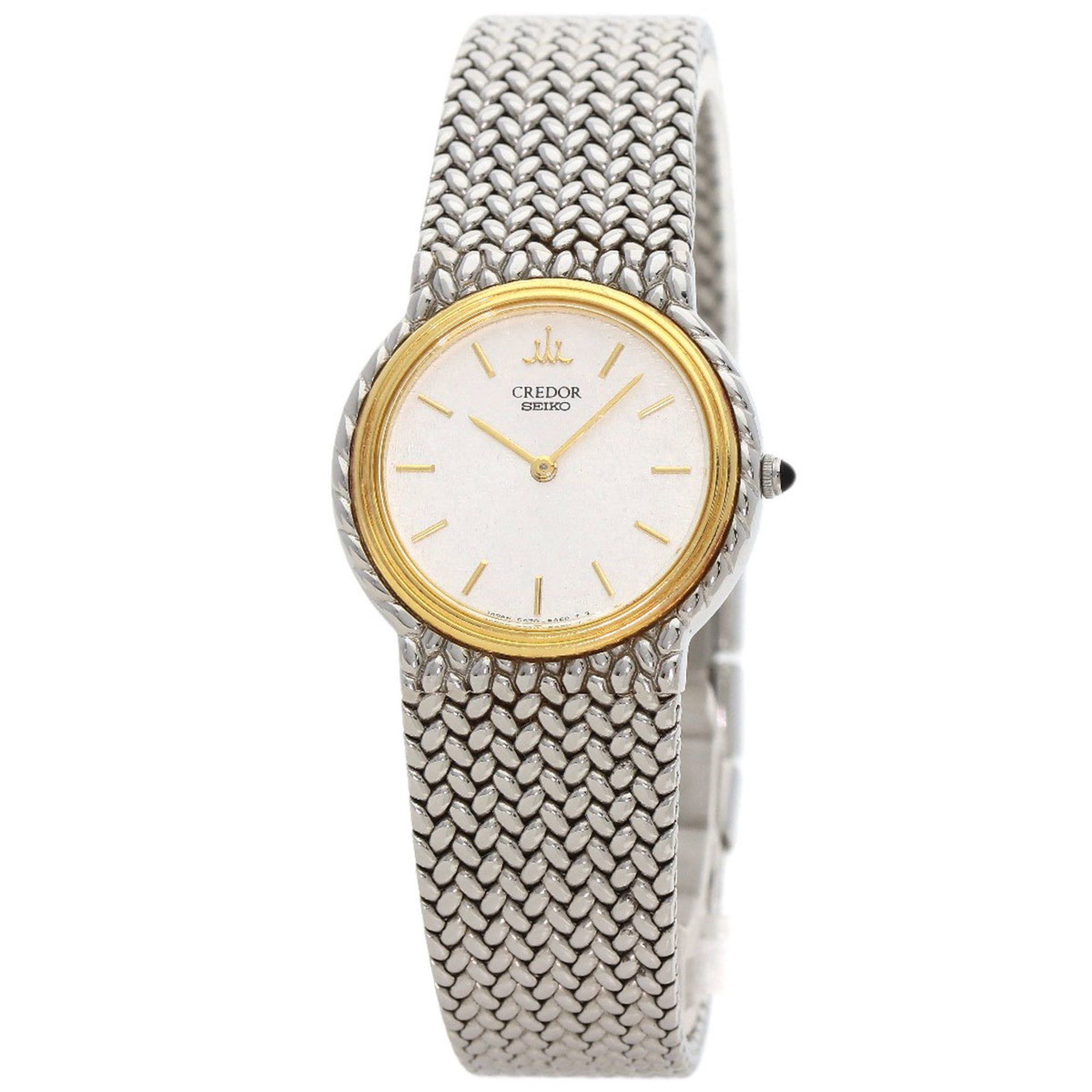 Seiko 5A70-0260 Credor Watch Stainless Steel SS K18YG Ladies SEIKO