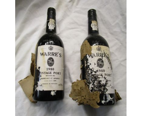 2 bottles of Warre's 1980 vintage port